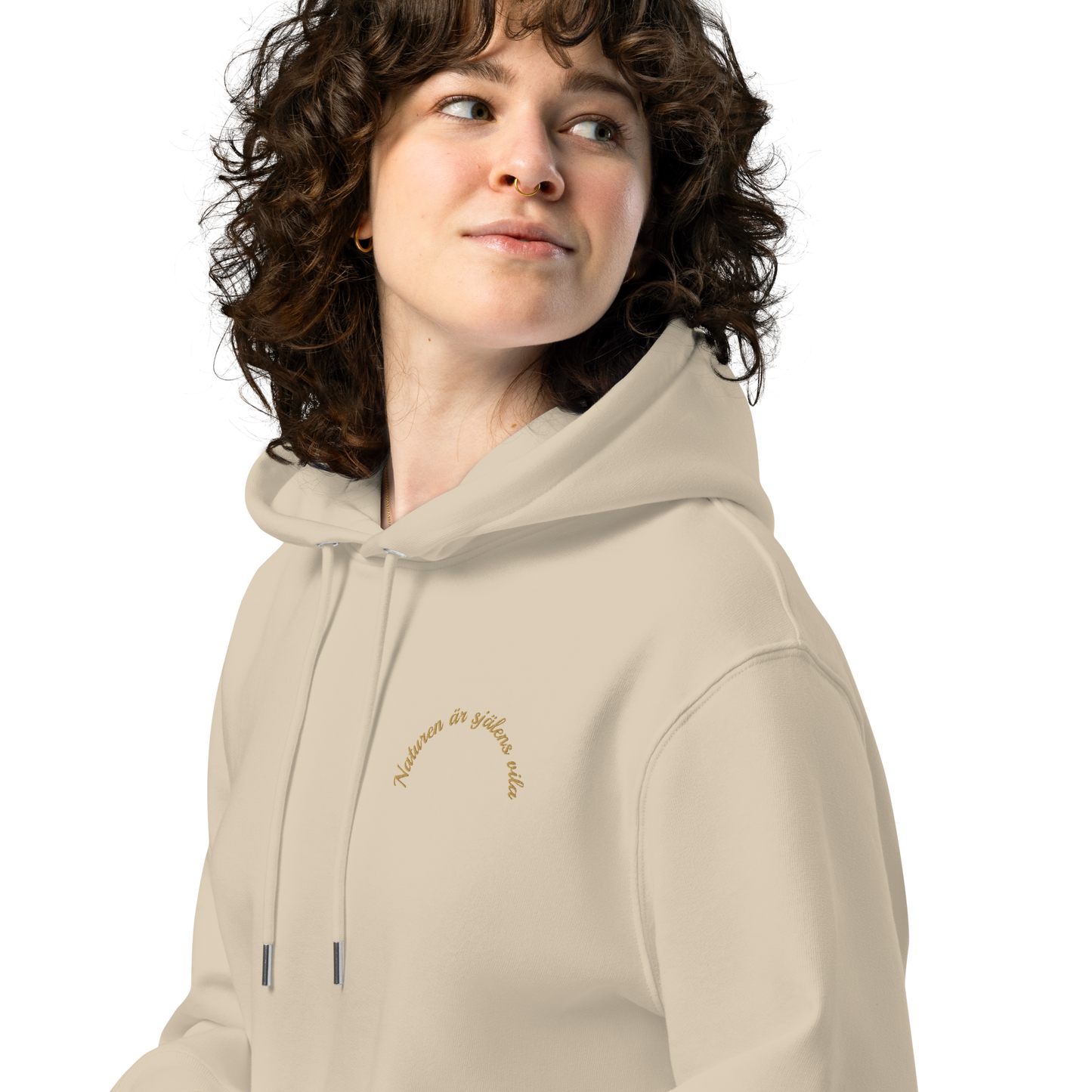 Unisex Essential Eco Hoodie – "Naturen är Själens Vila" (broderad på bröstet)