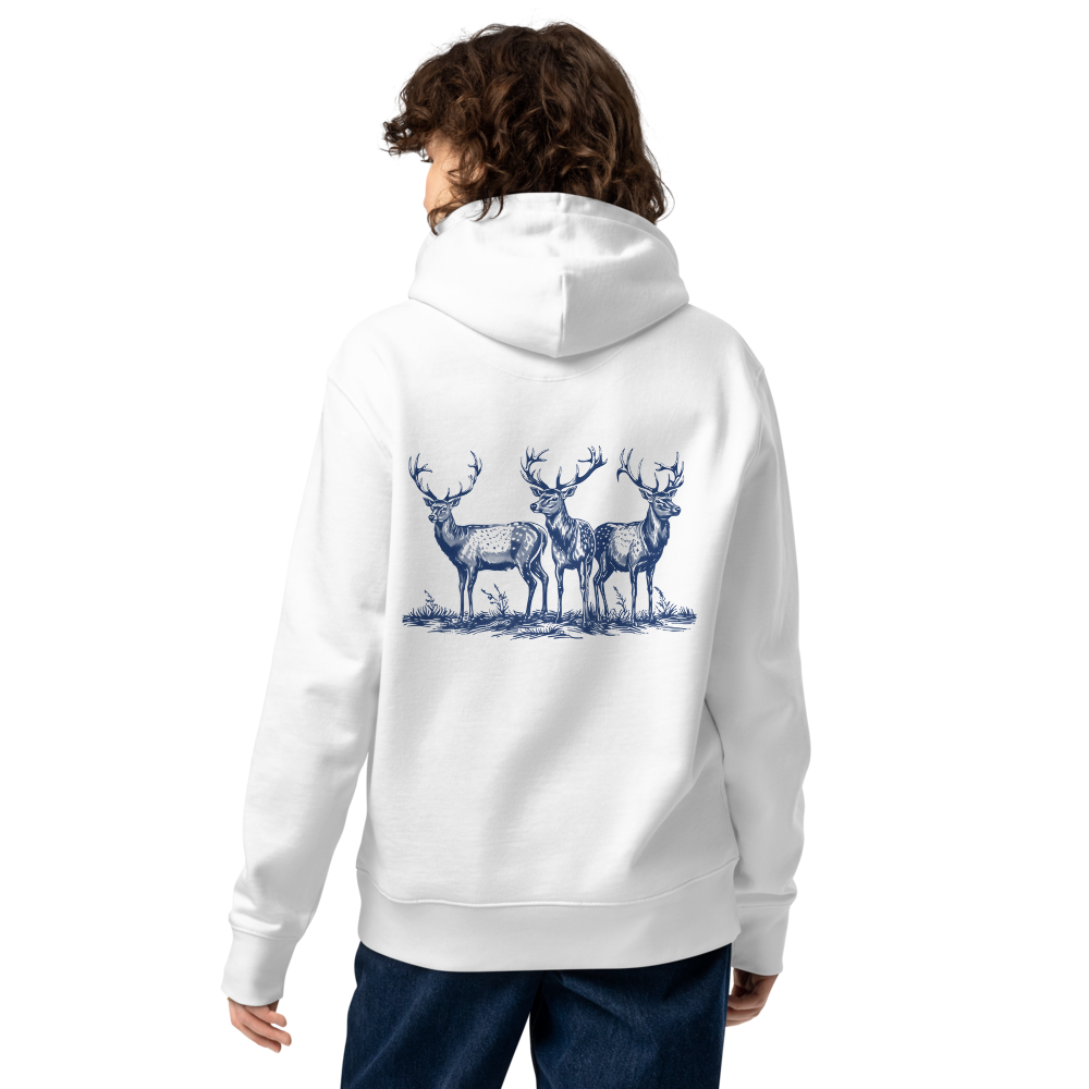 Unisex Essential Eco Hoodie - Hjortar (broderad på bröstet)