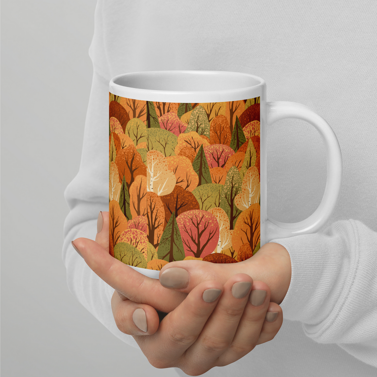 Vit Blank Mugg - Höstskog