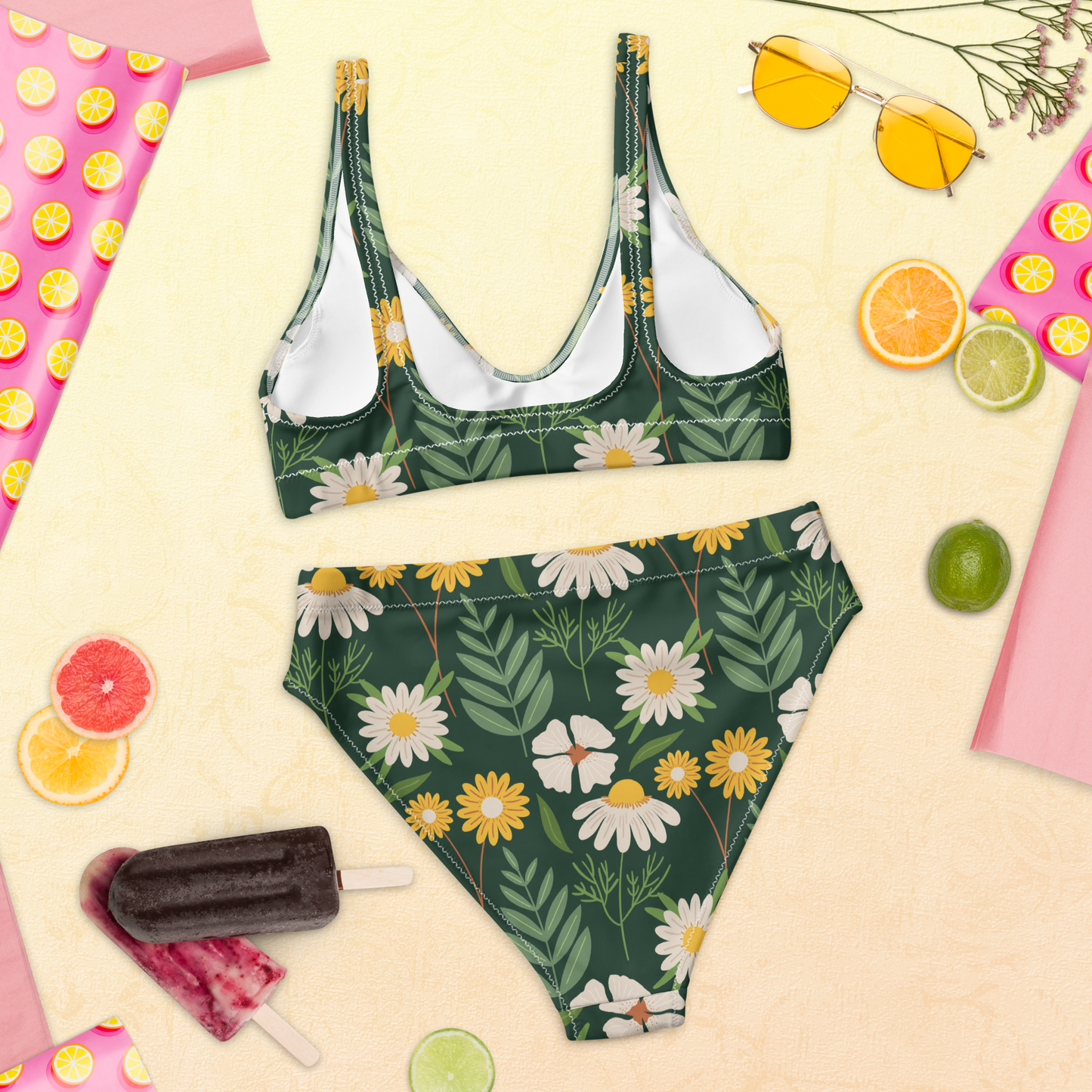 Återvunnen Högmidjad Bikini - Prästkragar