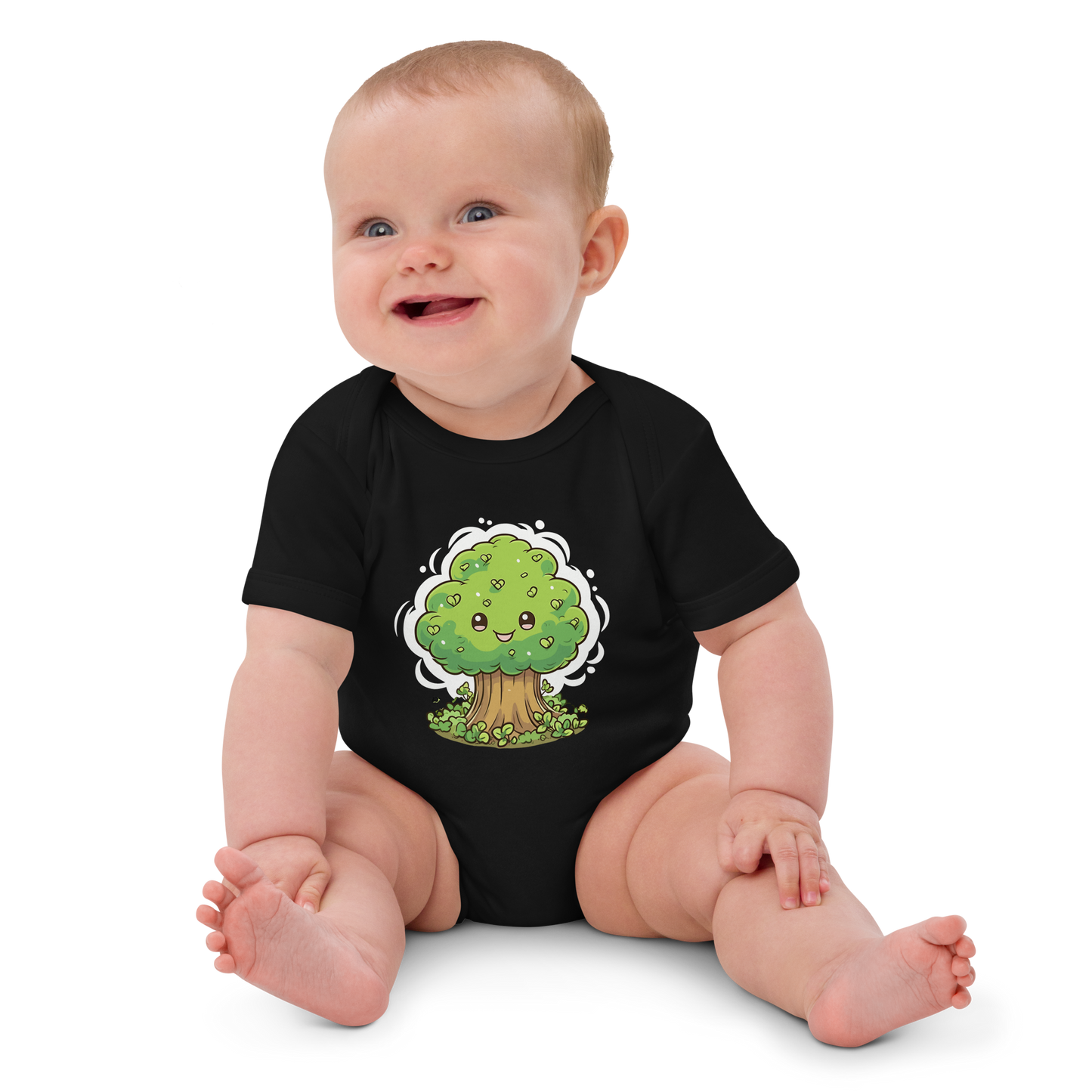 Ekologisk babybody - Sött Trädmotiv
