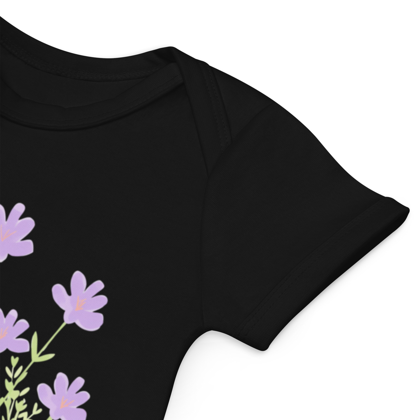 Ekologisk babybody - Lila Blommor