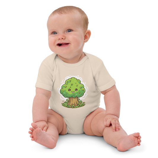 Ekologisk babybody - Sött Trädmotiv