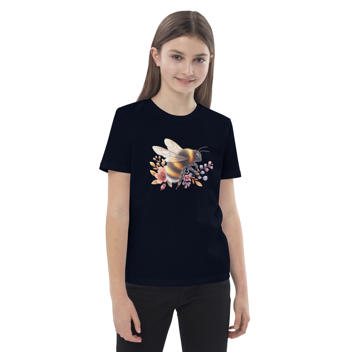 Ekologisk barn-t-shirt – Humla och Blommor