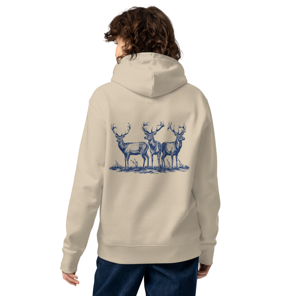 Unisex Essential Eco Hoodie - Hjortar (broderad på bröstet)