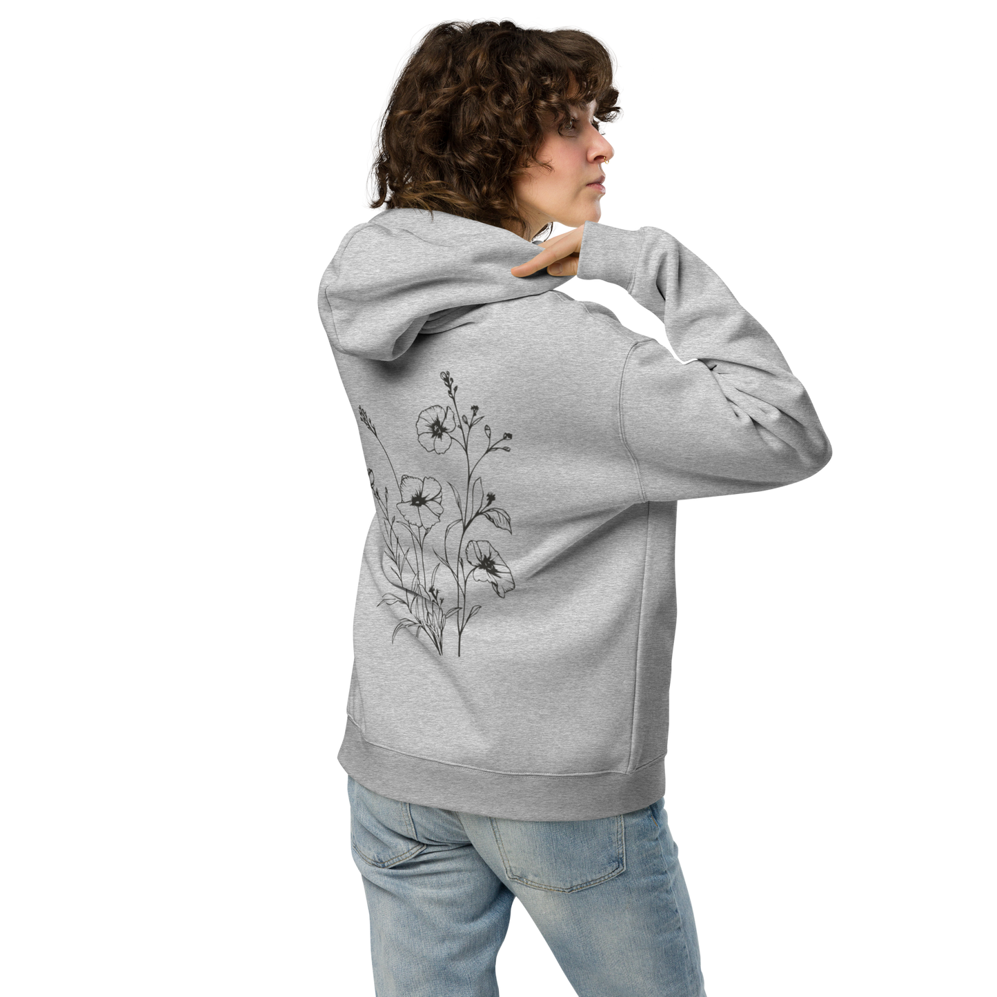 Unisex Oversized Hoodie – Skogsblommor