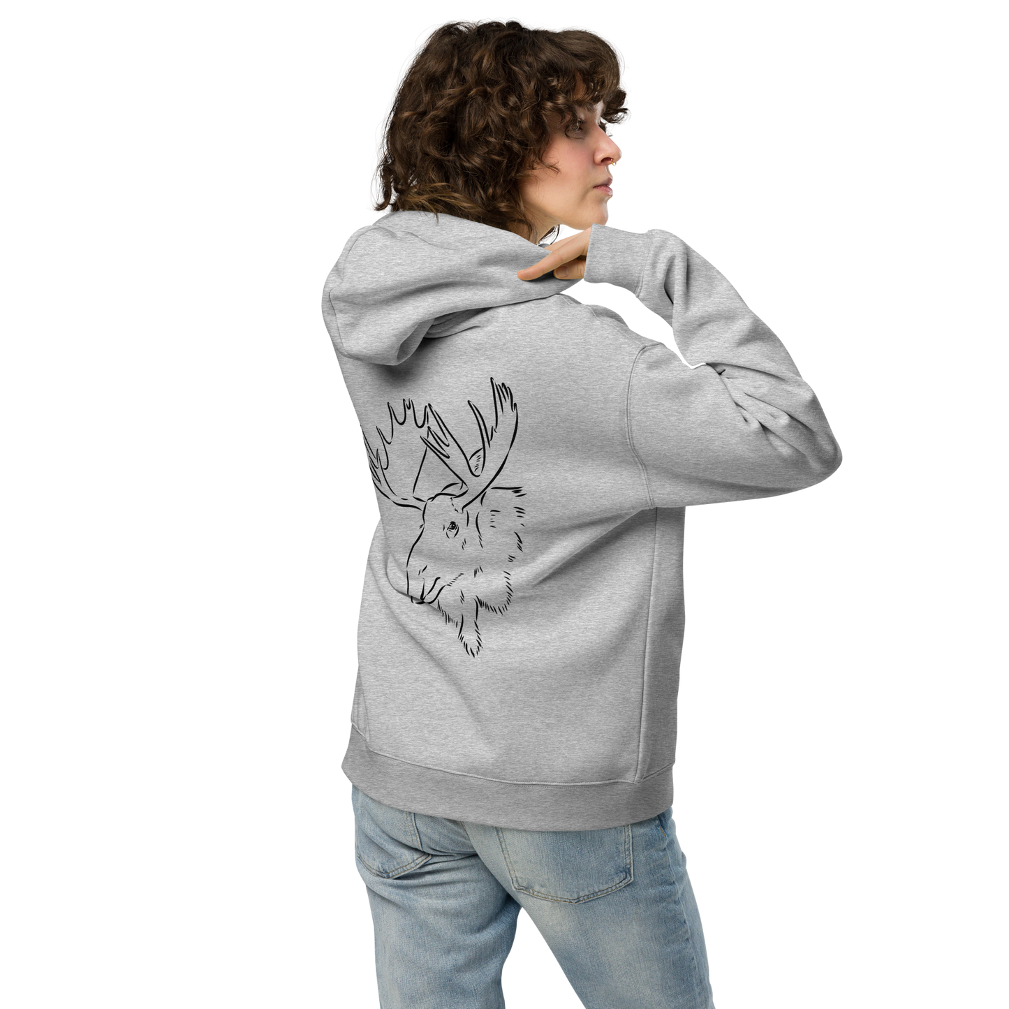 Unisex Oversized Hoodie – Älgmotiv