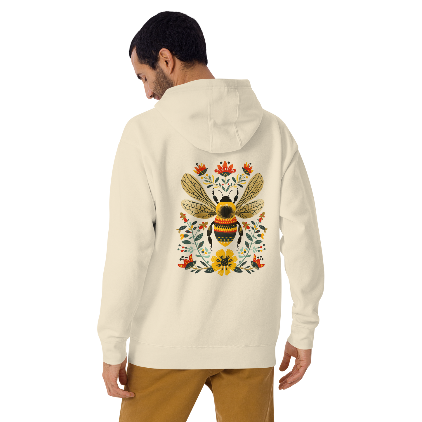 Unisex Premium Hoodie - Bi och Blommor