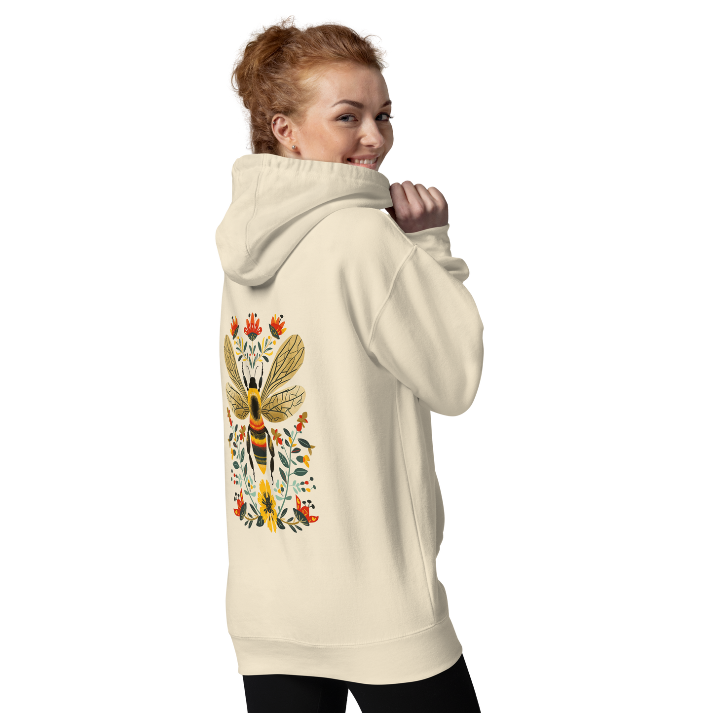 Unisex Premium Hoodie - Bi och Blommor