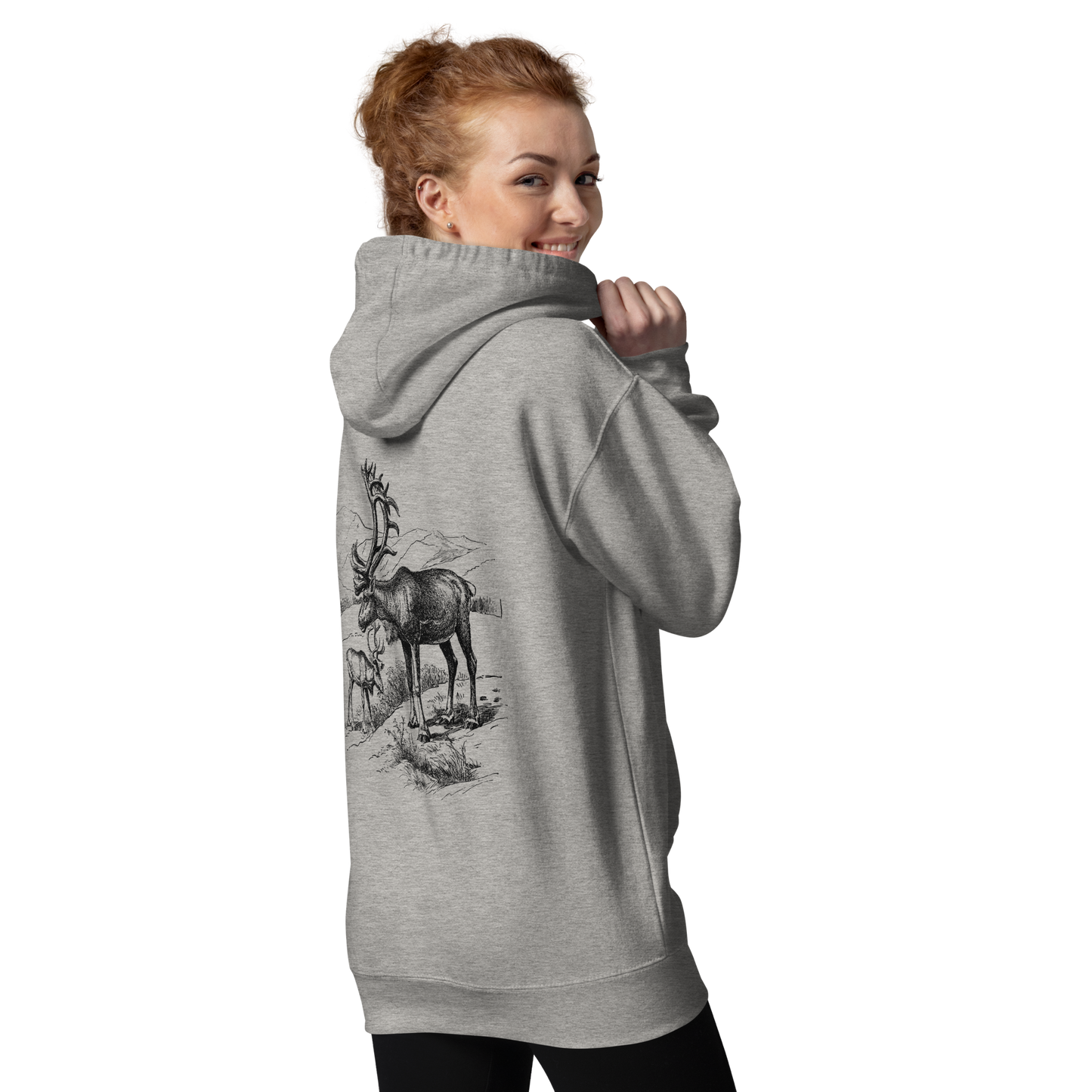 Unisex Premium Hoodie – Fjällrenar i Stillhet
