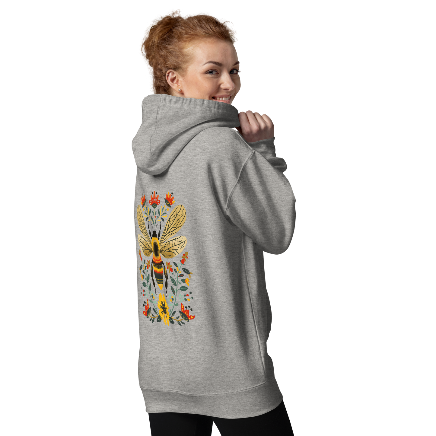 Unisex Premium Hoodie - Bi och Blommor