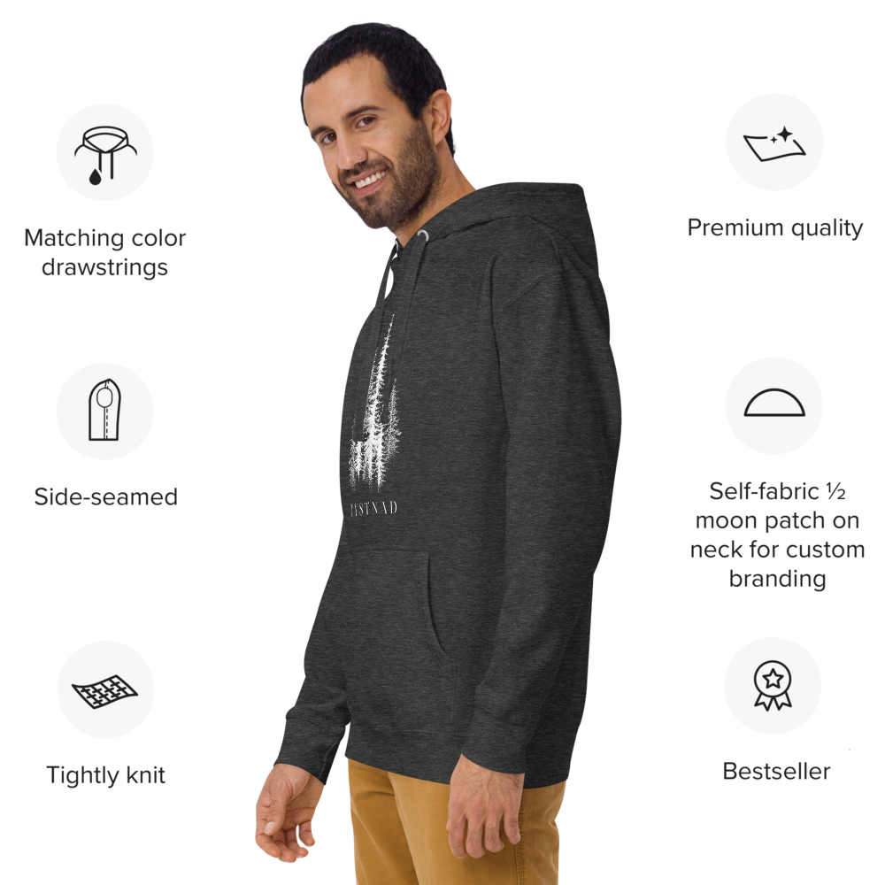 Unisex Premium Hoodie – Skogsmotiv - Tystnad