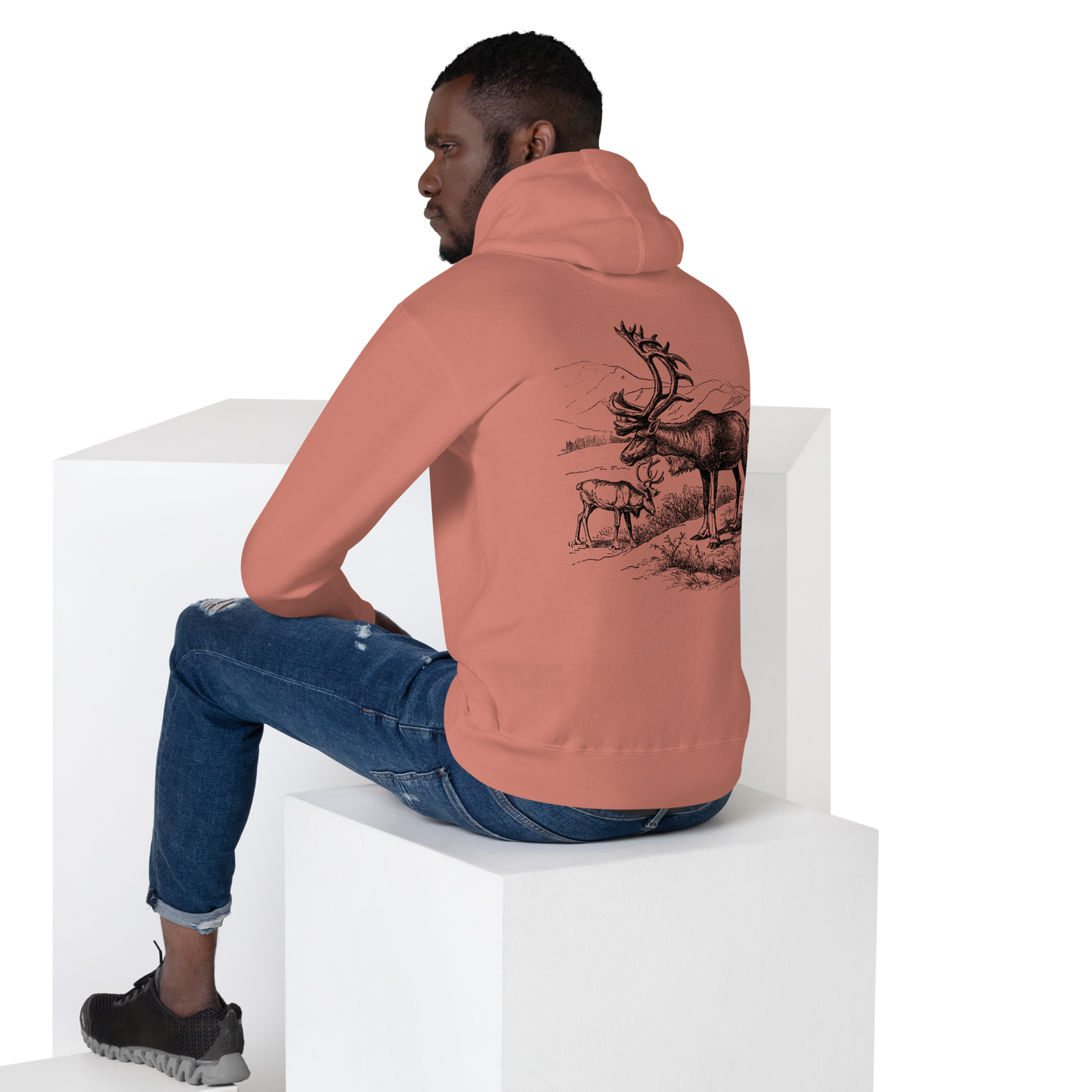 Unisex Premium Hoodie – Fjällrenar i Stillhet