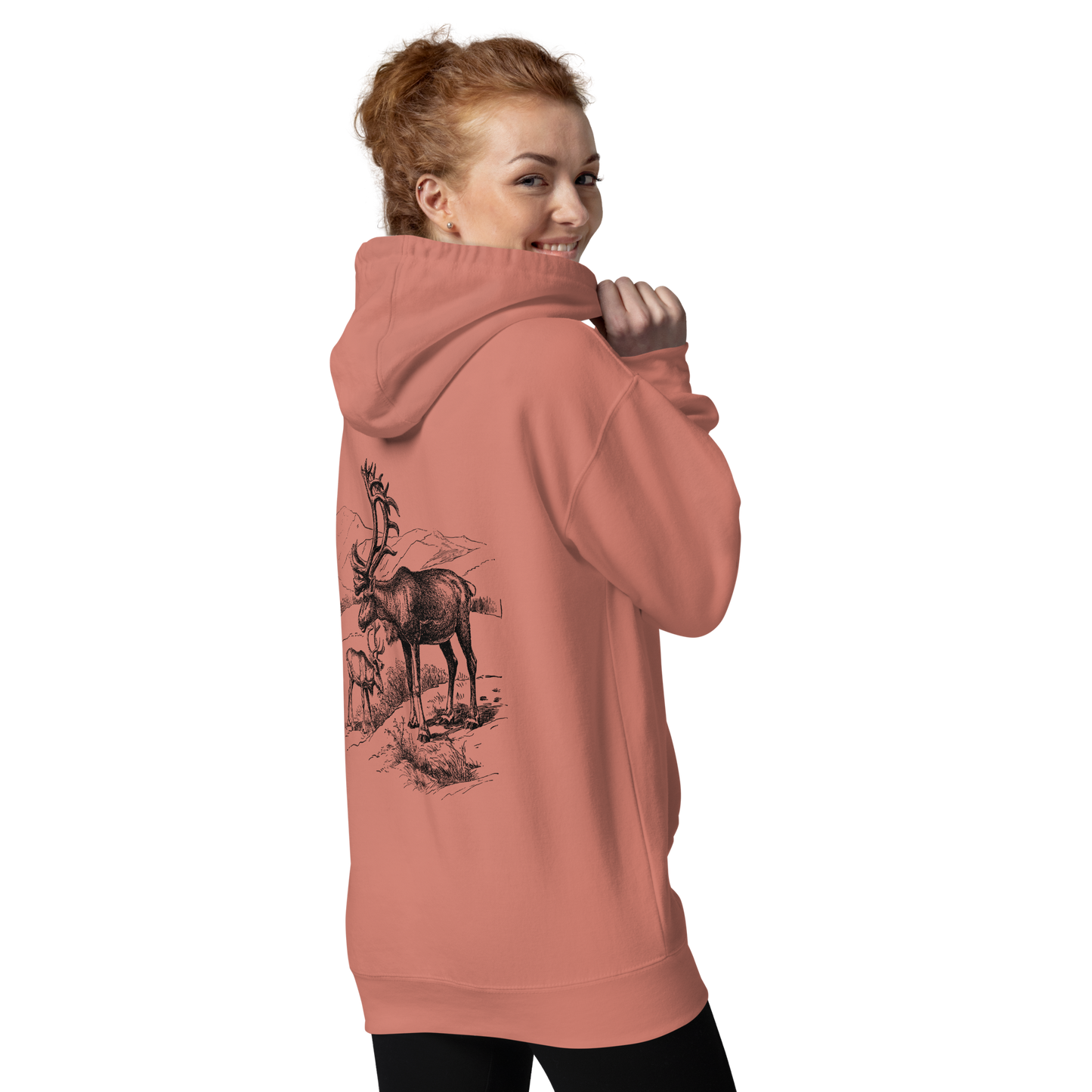 Unisex Premium Hoodie – Fjällrenar i Stillhet