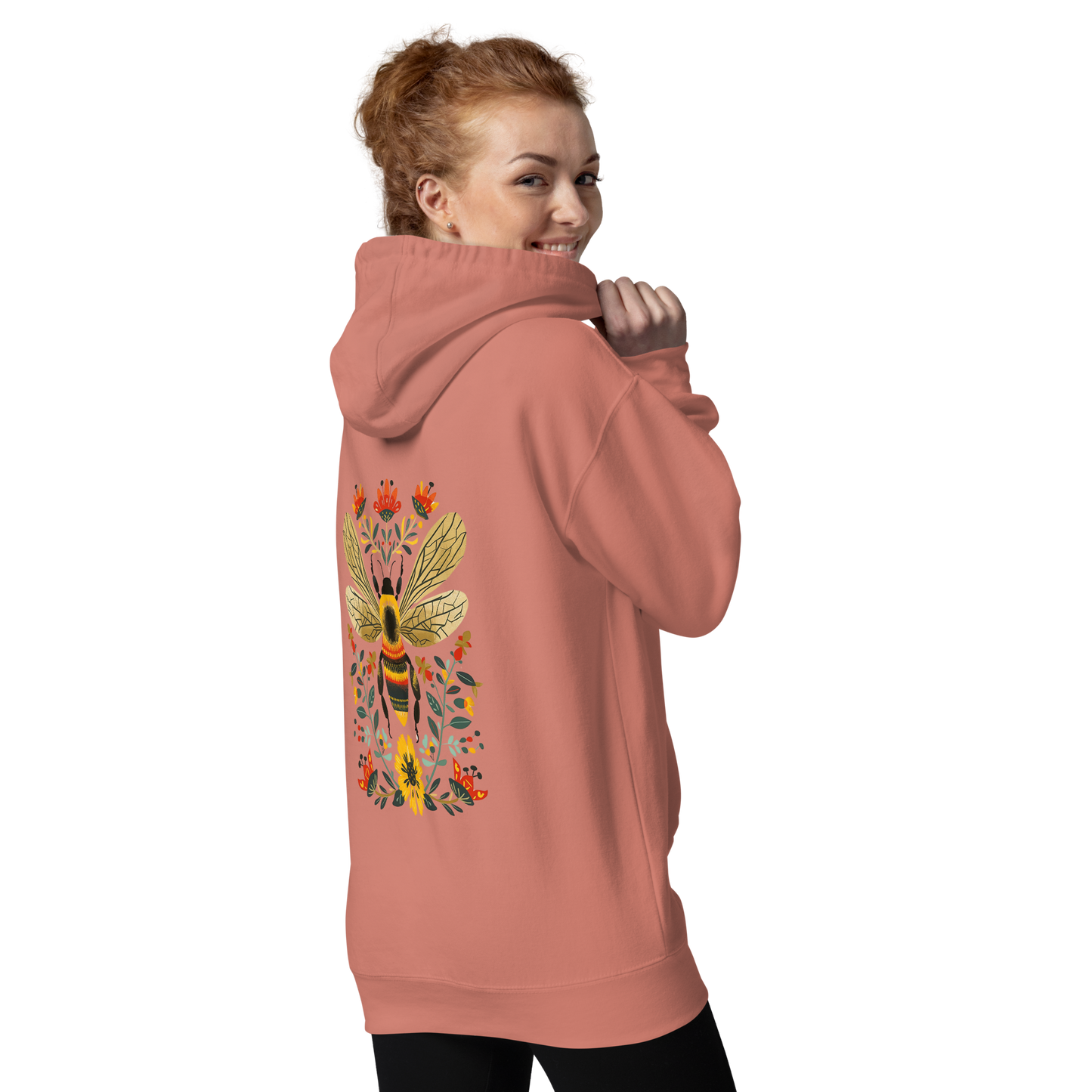 Unisex Premium Hoodie - Bi och Blommor