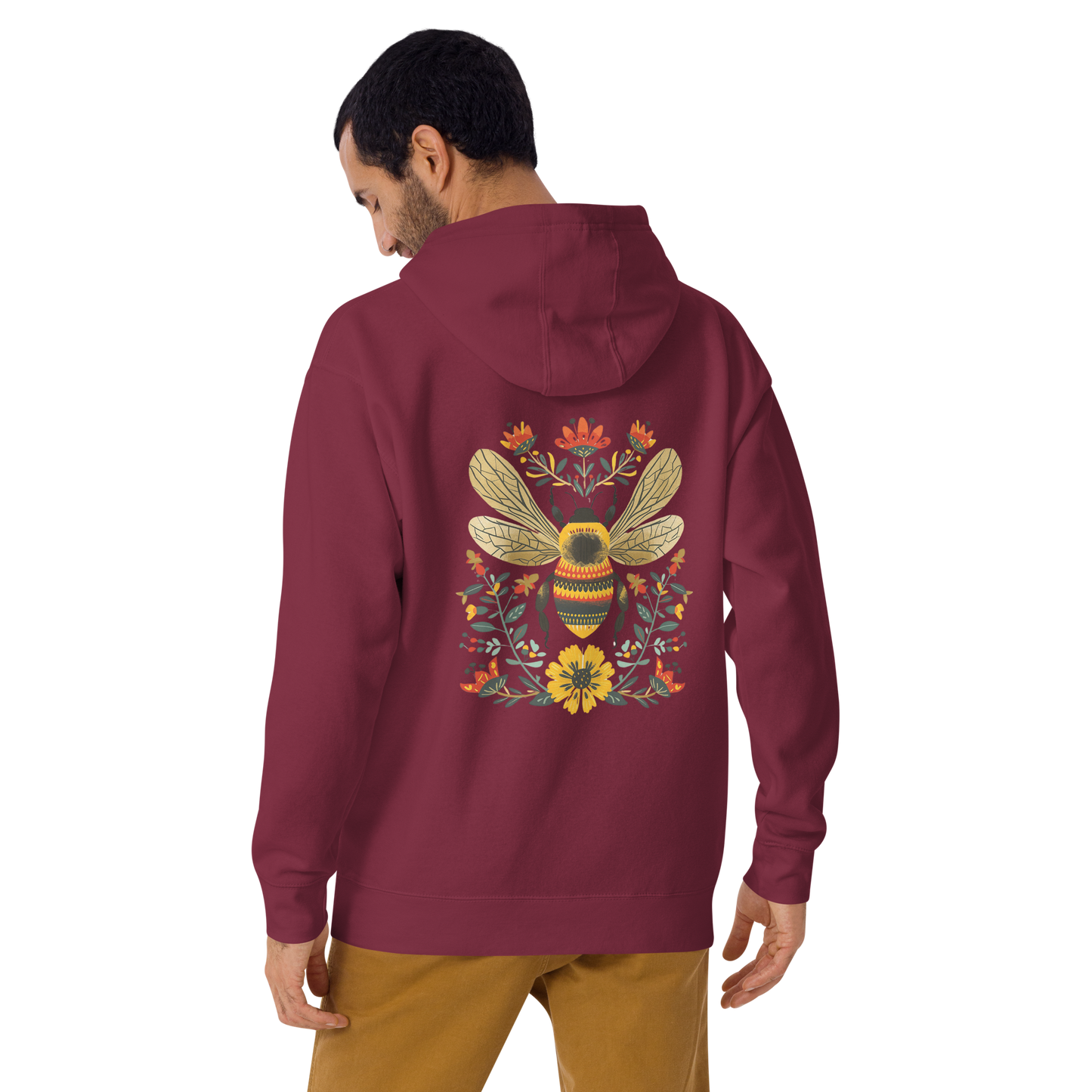 Unisex Premium Hoodie - Bi och Blommor