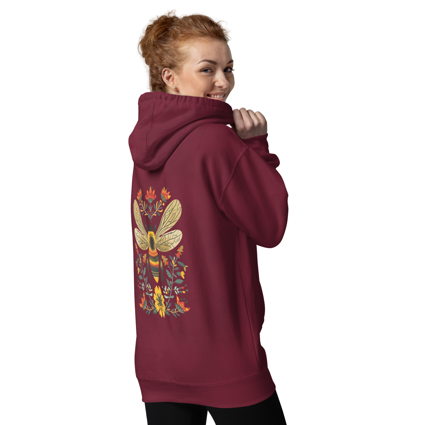 Unisex Premium Hoodie - Bi och Blommor