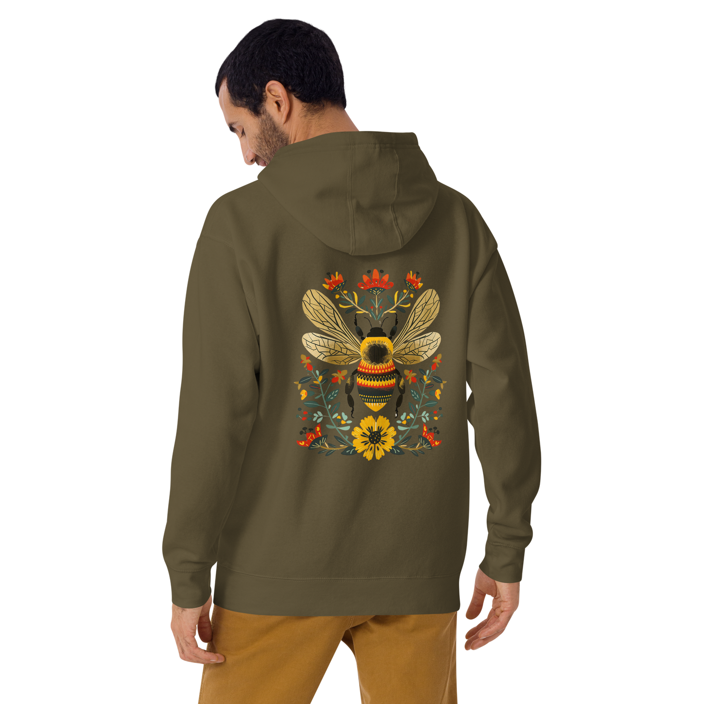 Unisex Premium Hoodie - Bi och Blommor