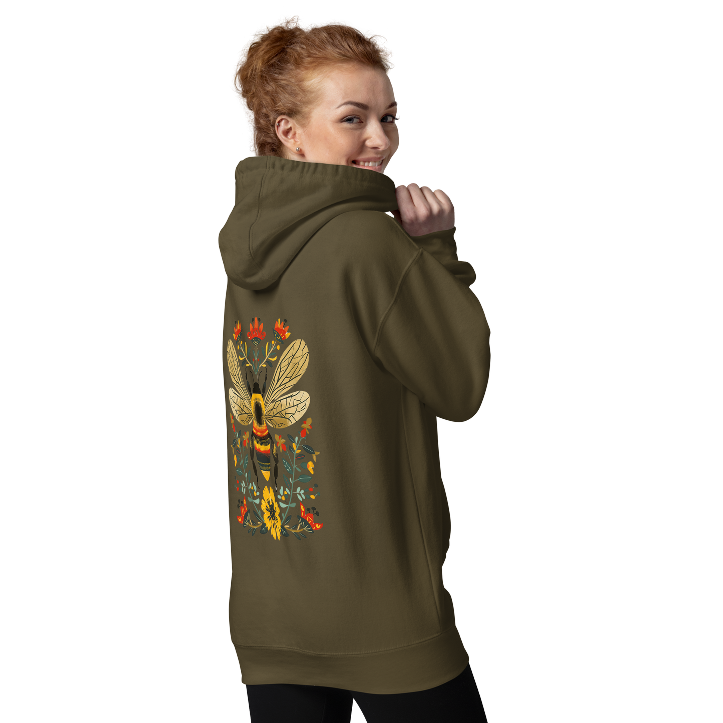 Unisex Premium Hoodie - Bi och Blommor
