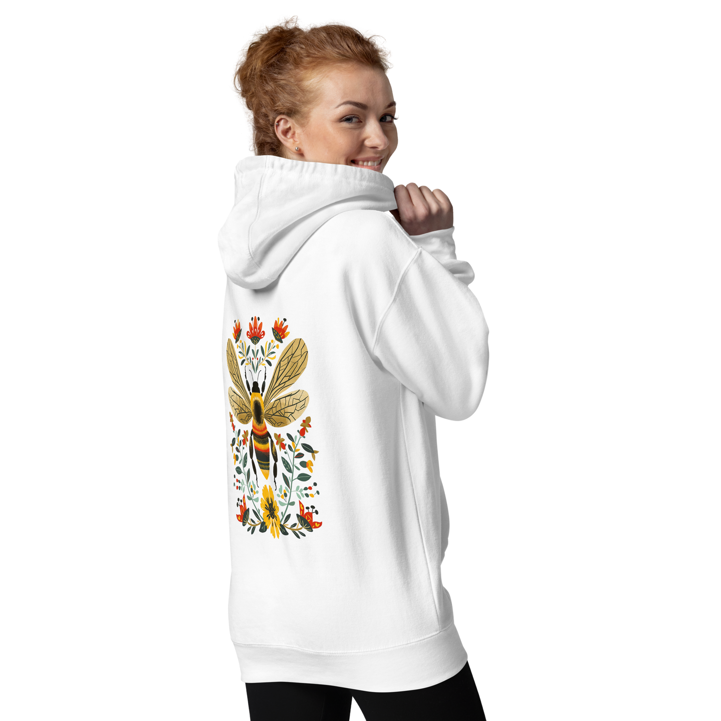 Unisex Premium Hoodie - Bi och Blommor
