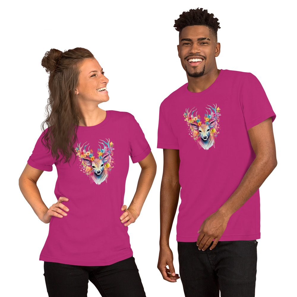 Unisex T-shirt – Blommande Hjort