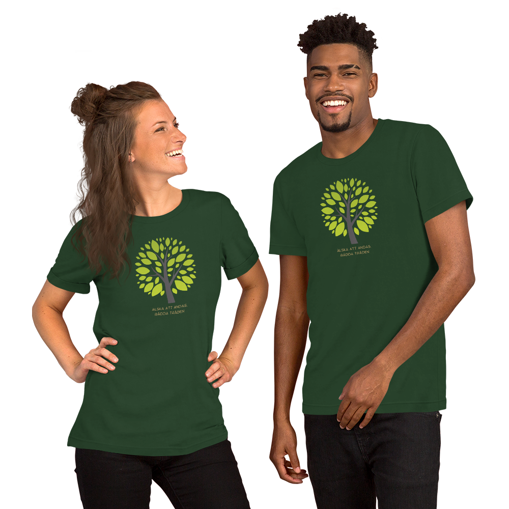 Unisex T-shirt – "Älska att Andas, Rädda Träden"