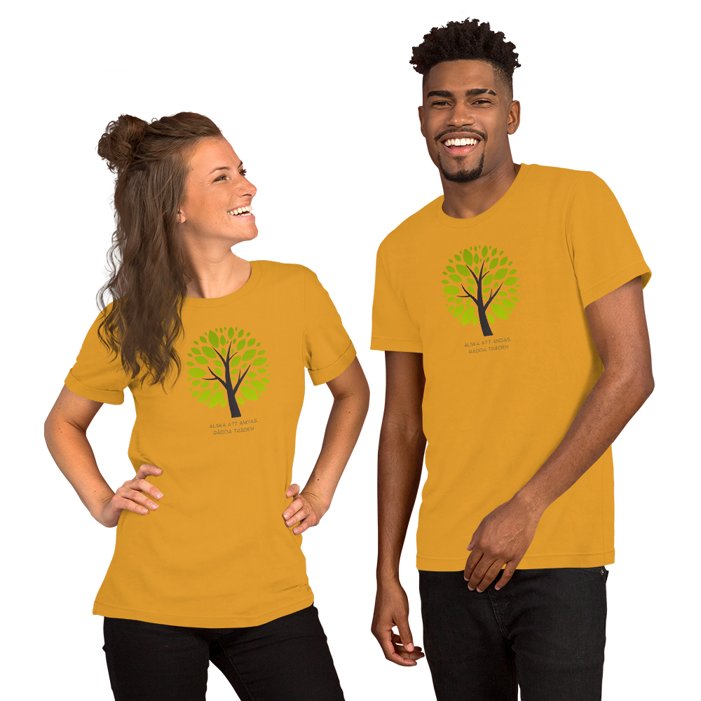 Unisex T-shirt – "Älska att Andas, Rädda Träden"