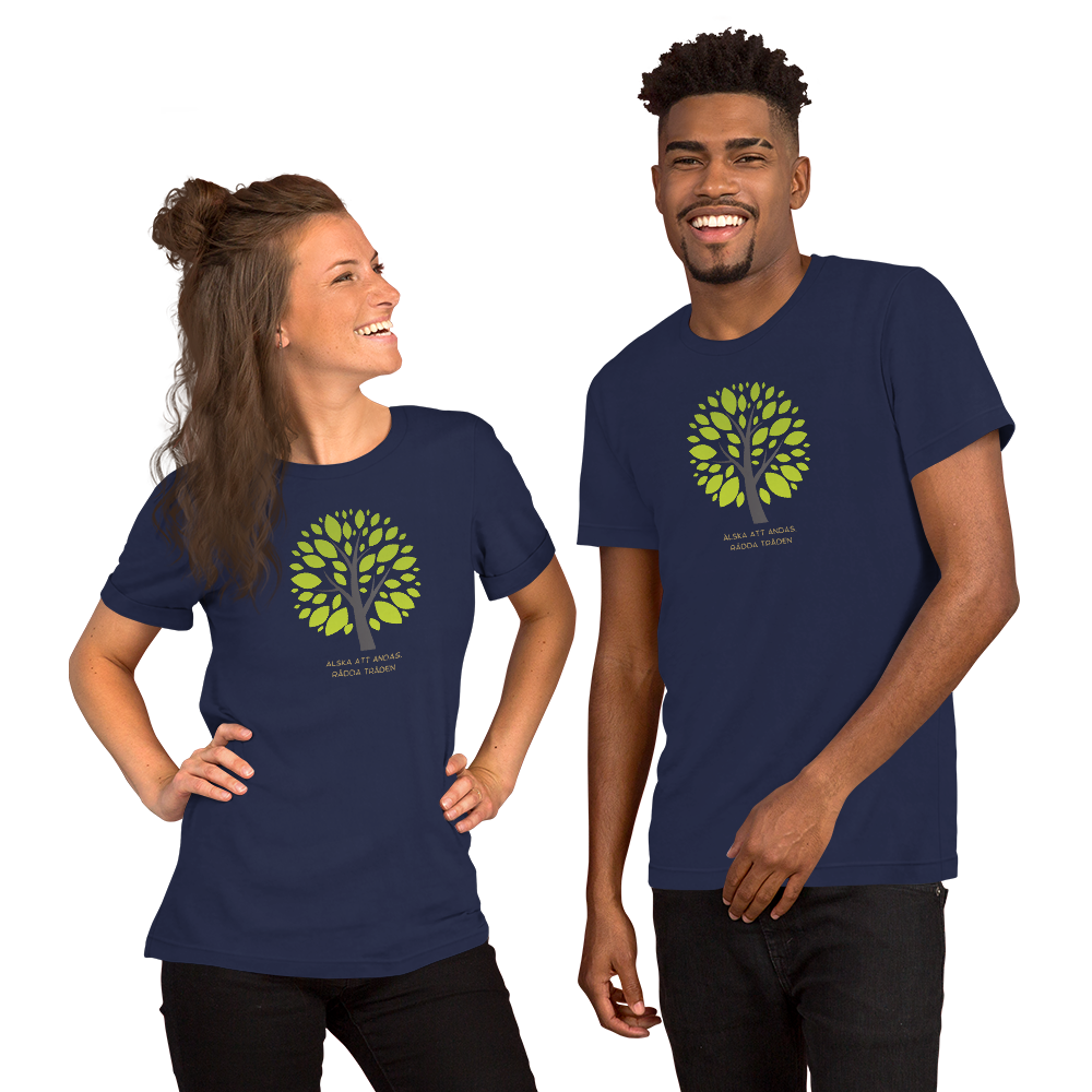 Unisex T-shirt – "Älska att Andas, Rädda Träden"