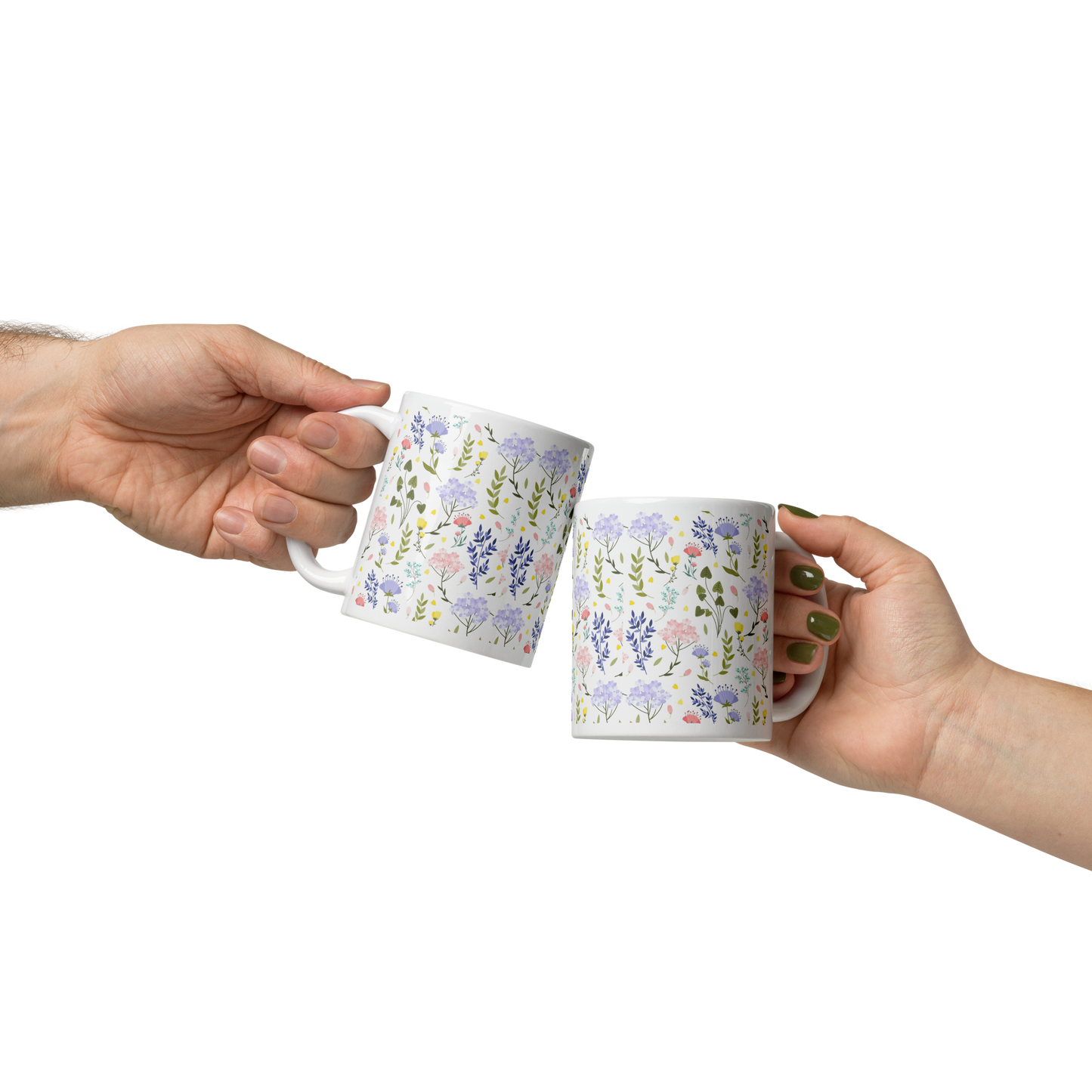 Vit Blank Mugg - Små Sommarblommor