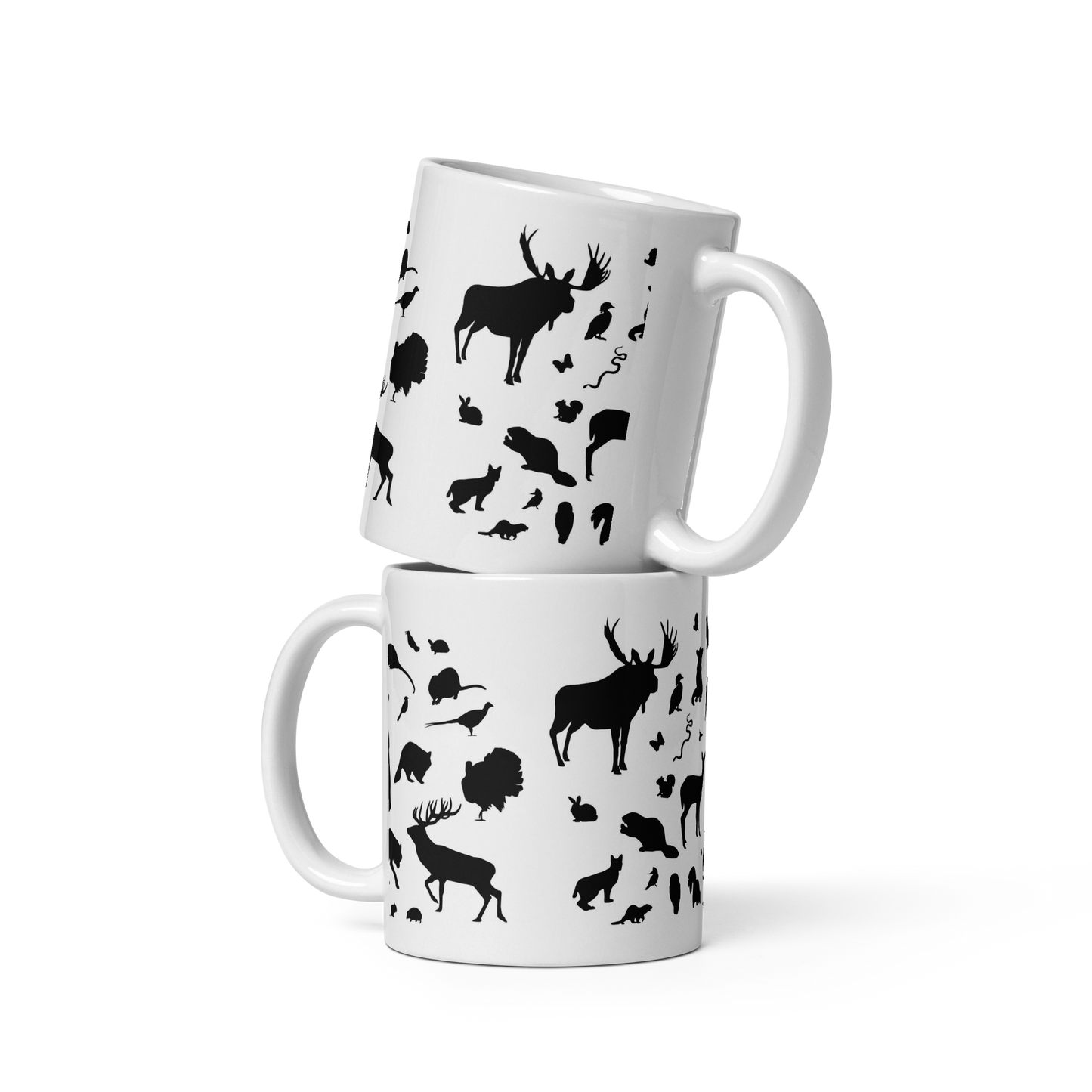 Vit Blank Mugg - Djursiluetter