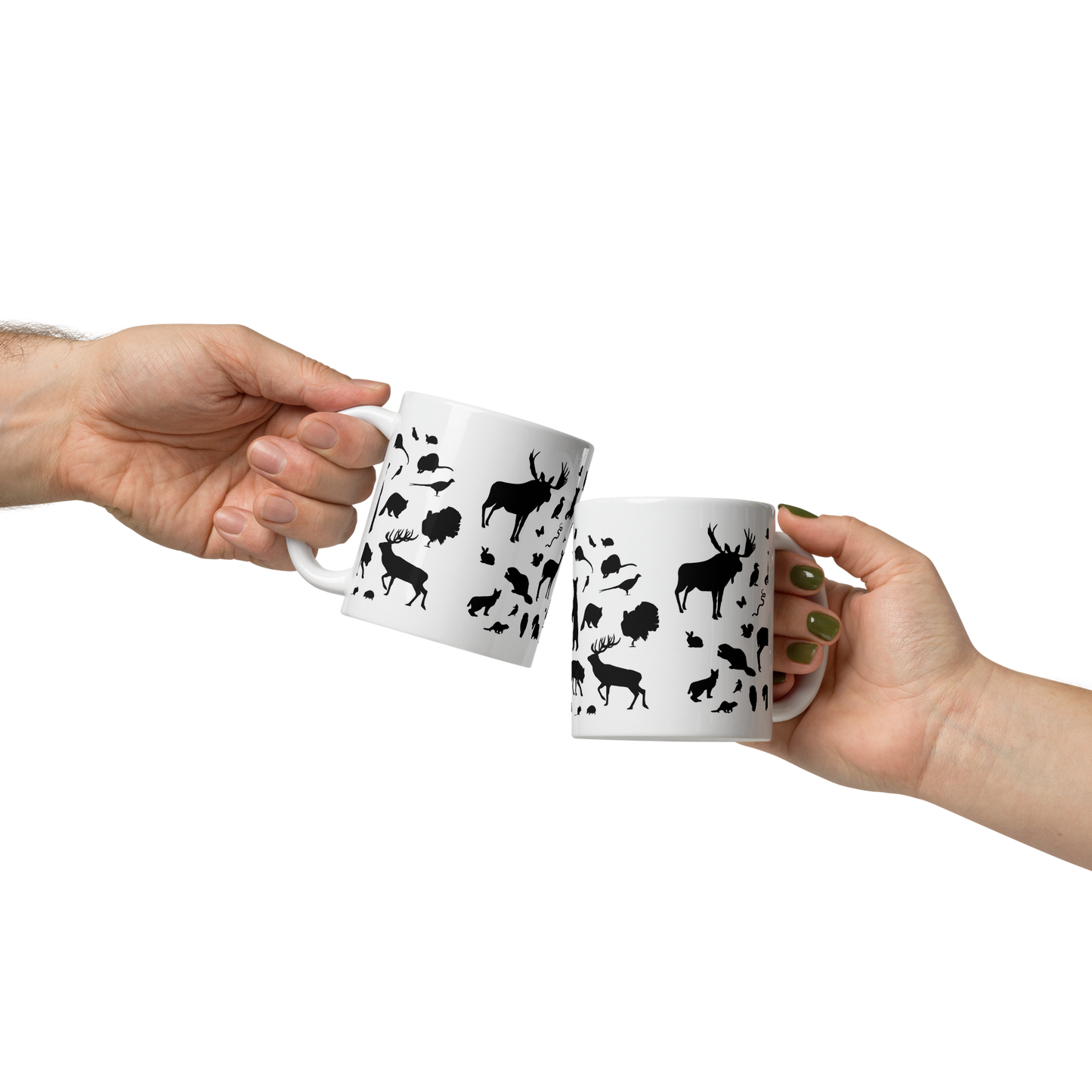 Vit Blank Mugg - Djursiluetter