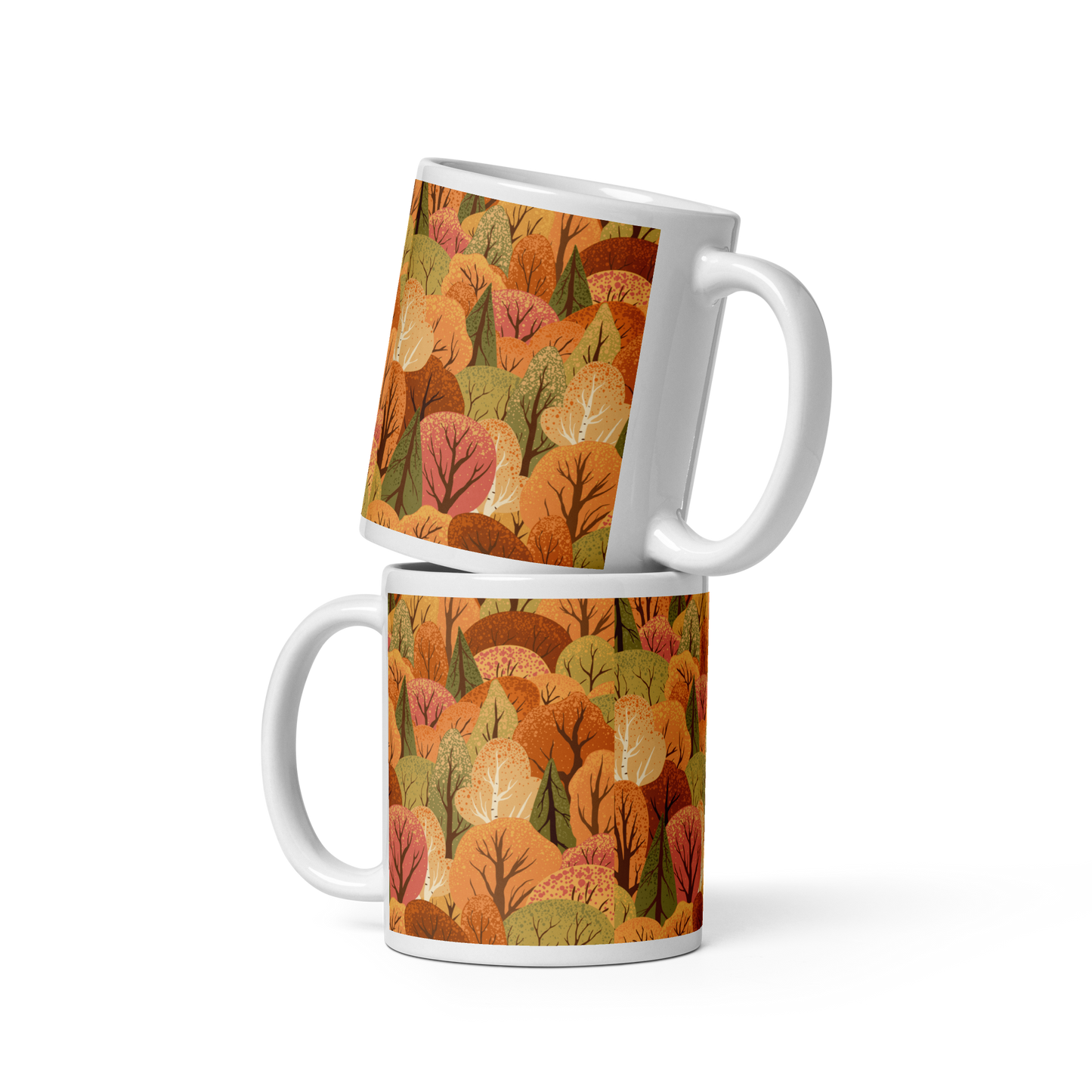 Vit Blank Mugg - Höstskog