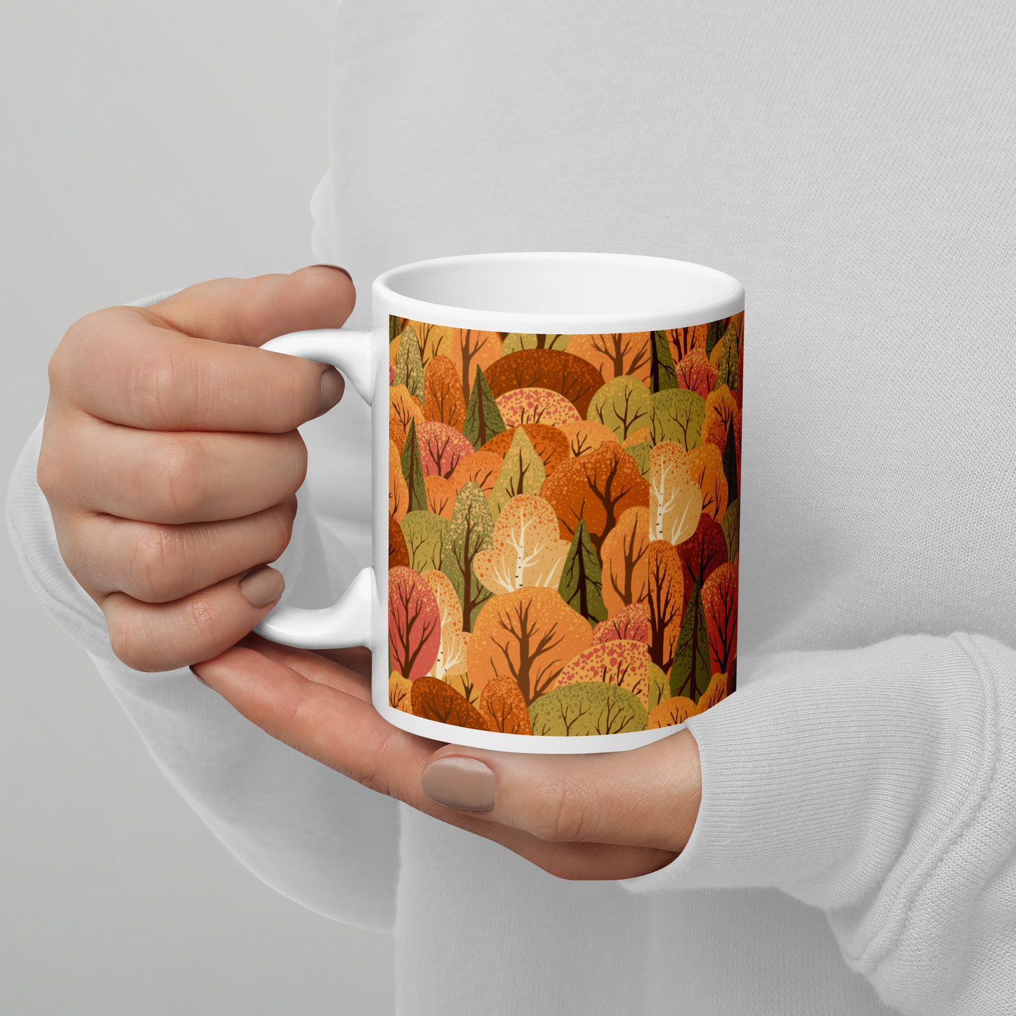 Vit Blank Mugg - Höstskog