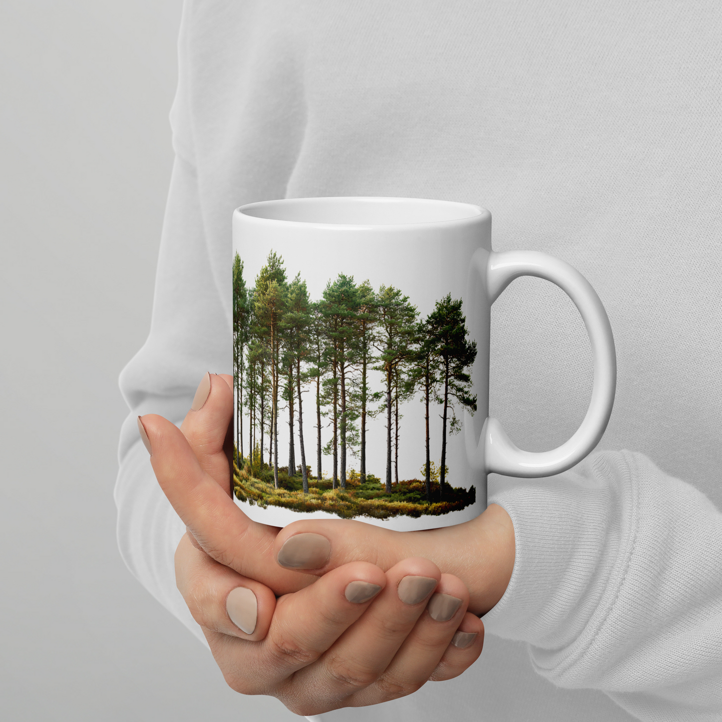 Vit Blank Mugg - Tallskog