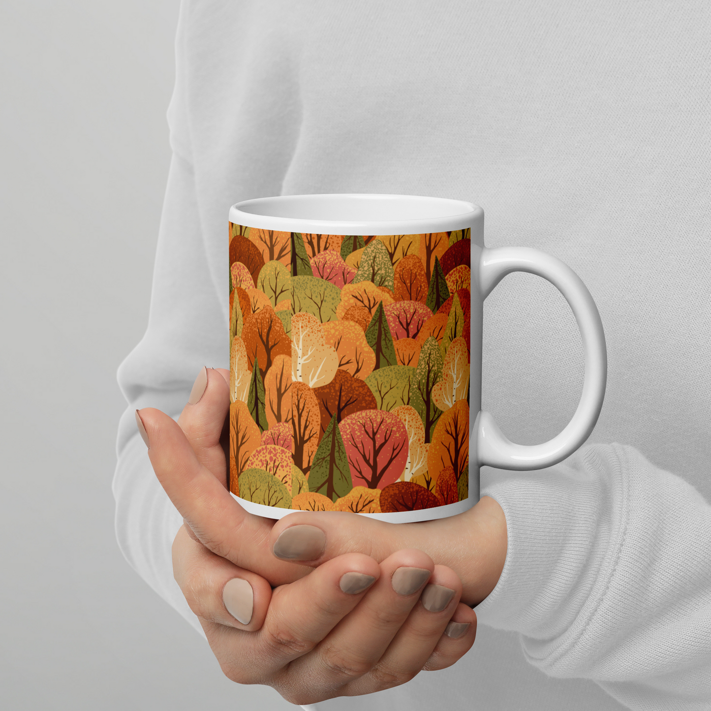 Vit Blank Mugg - Höstskog