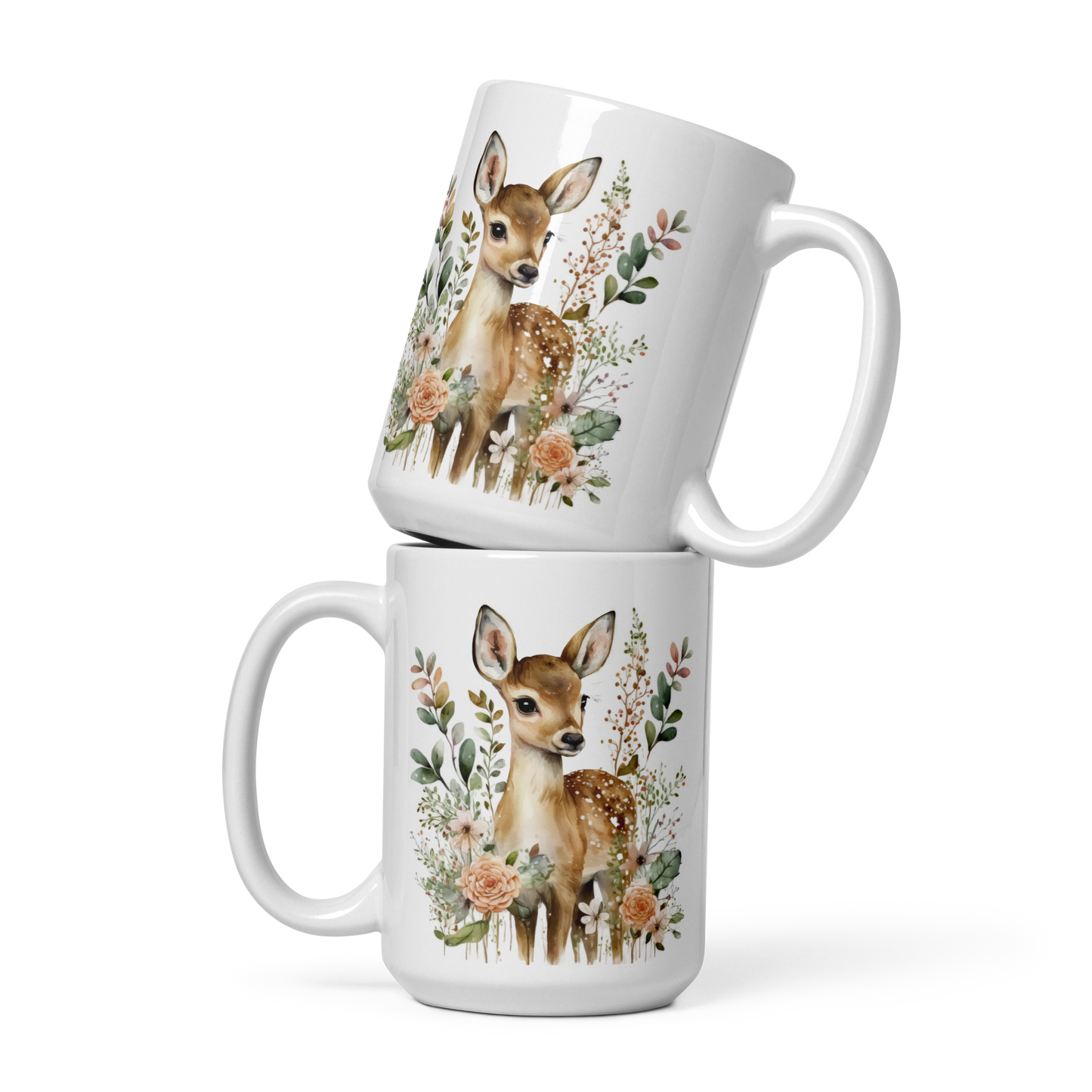 Vit Blank Mugg - Sött Rådjur