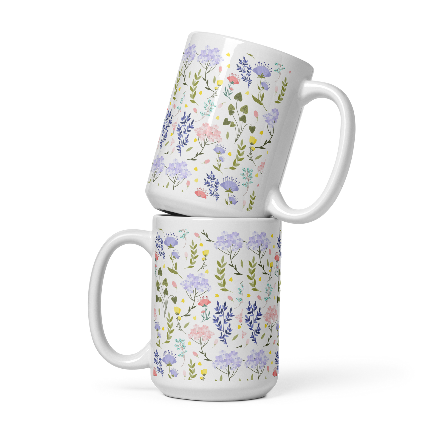 Vit Blank Mugg - Små Sommarblommor