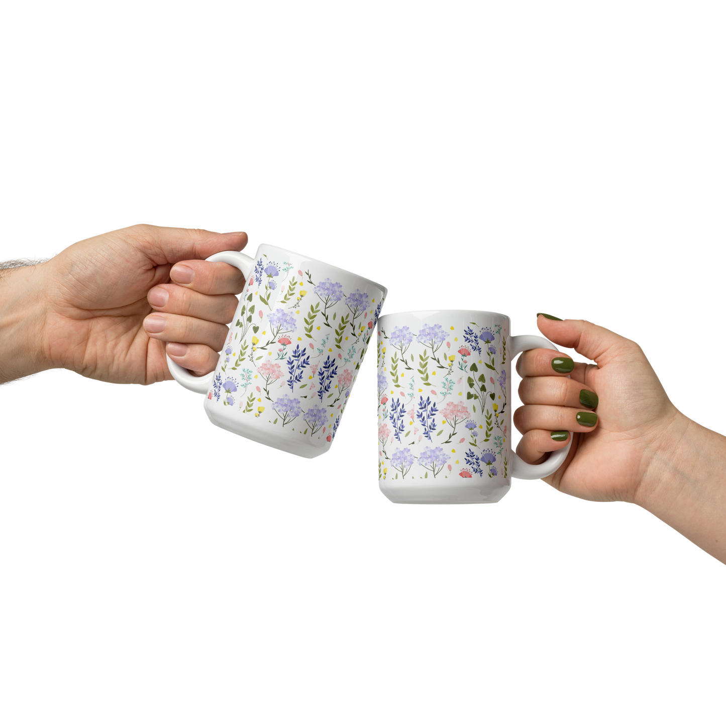 Vit Blank Mugg - Små Sommarblommor