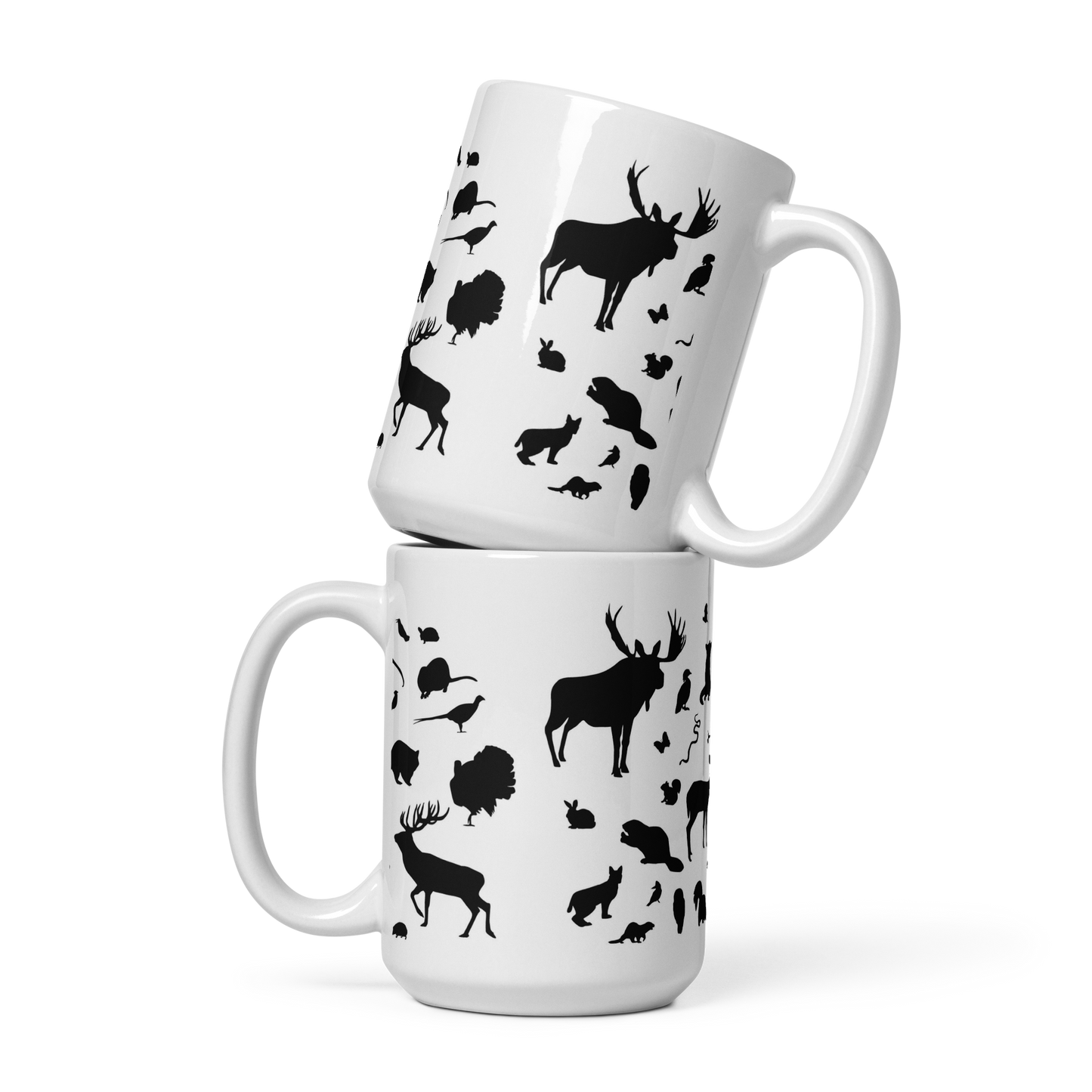 Vit Blank Mugg - Djursiluetter