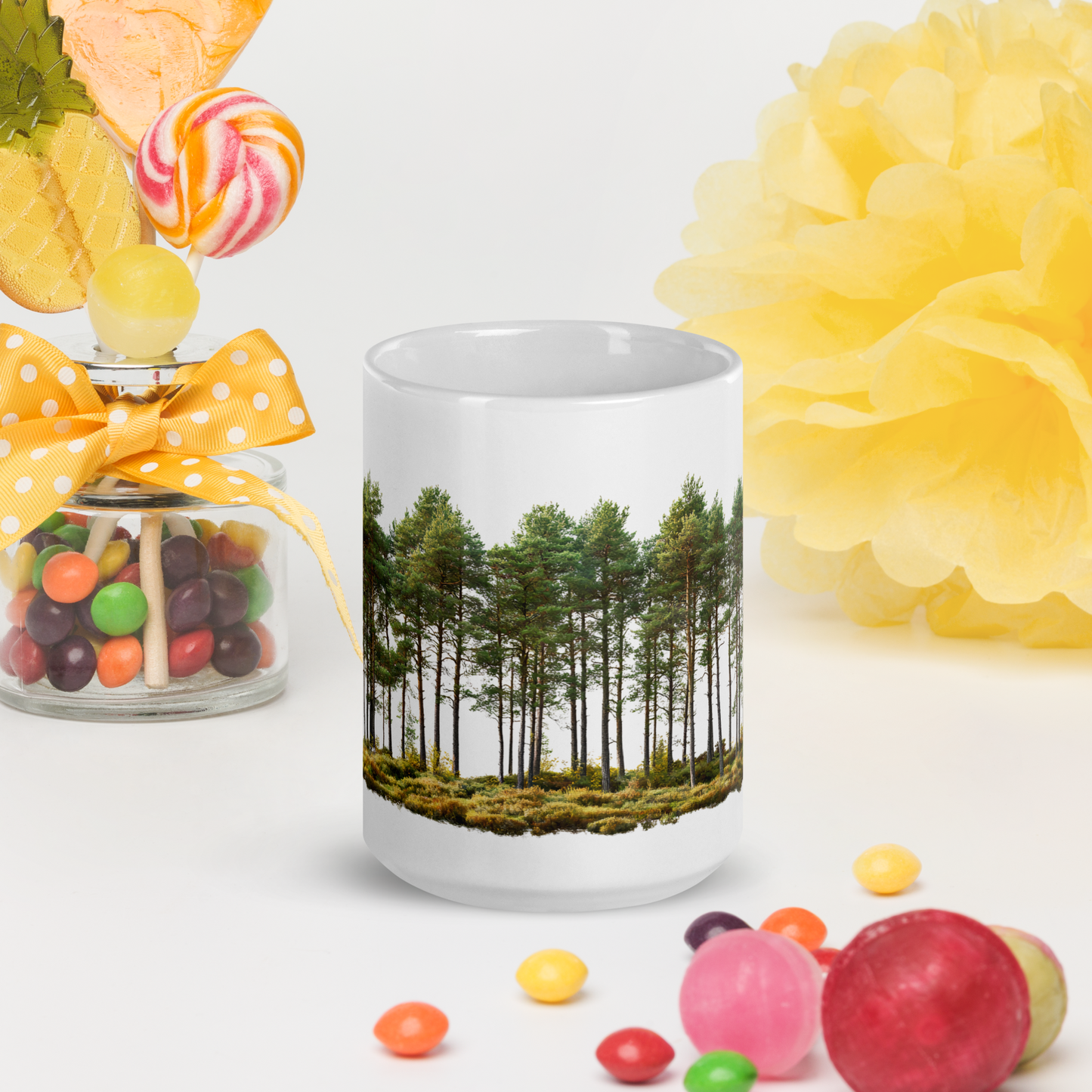 Vit Blank Mugg - Tallskog