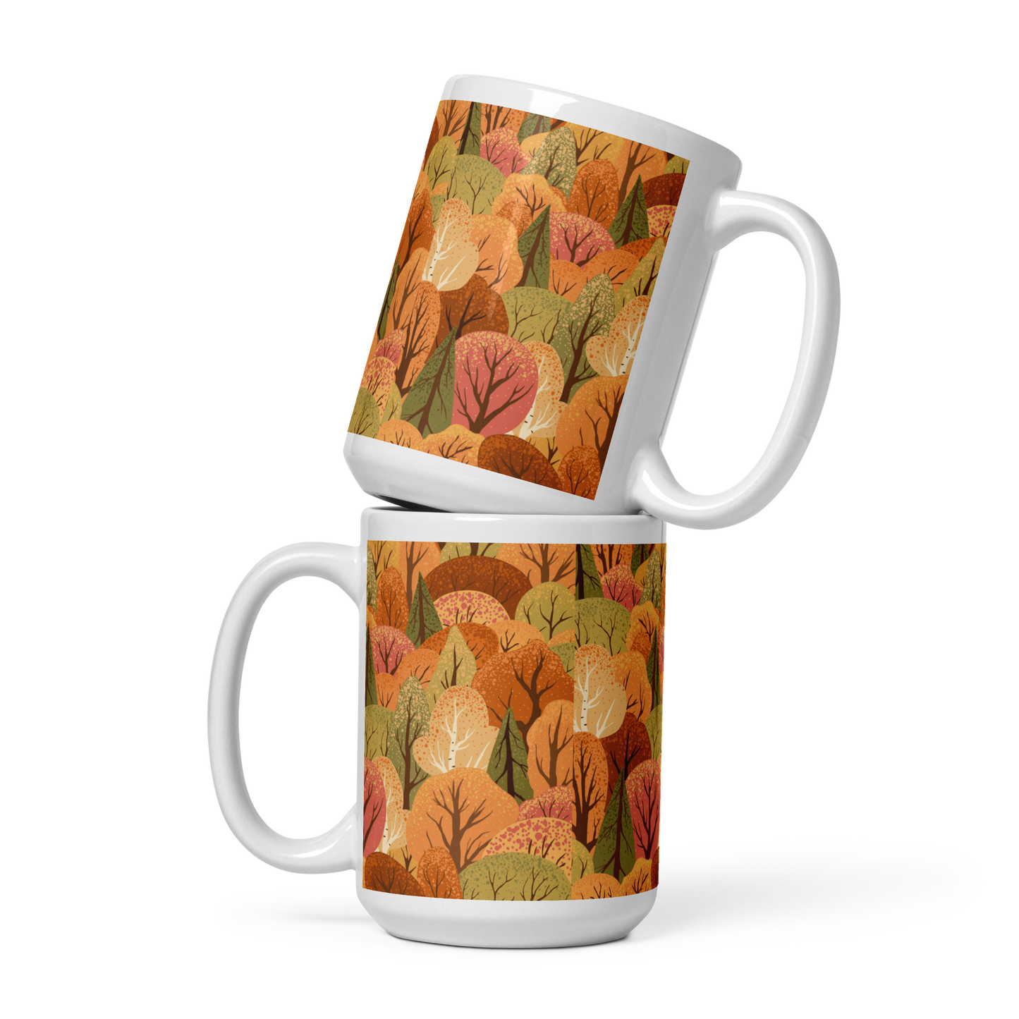 Vit Blank Mugg - Höstskog