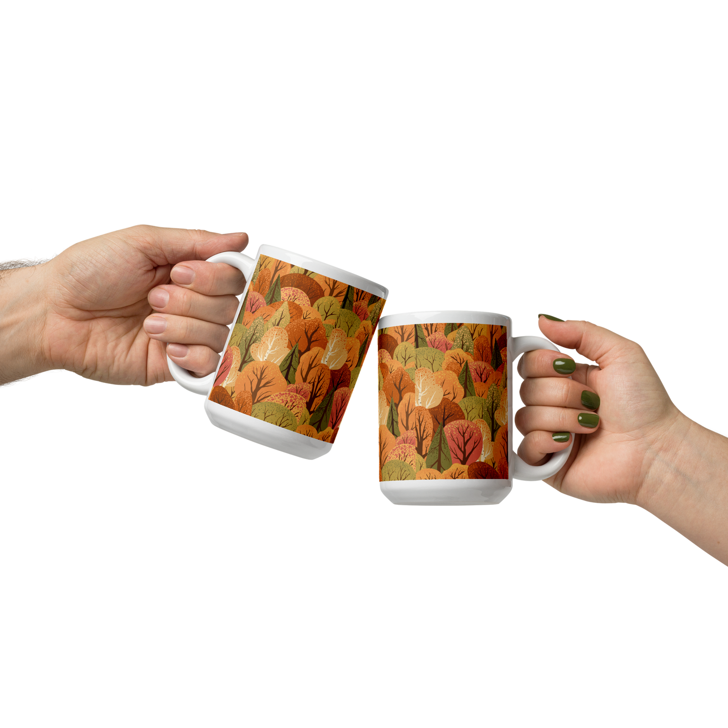 Vit Blank Mugg - Höstskog