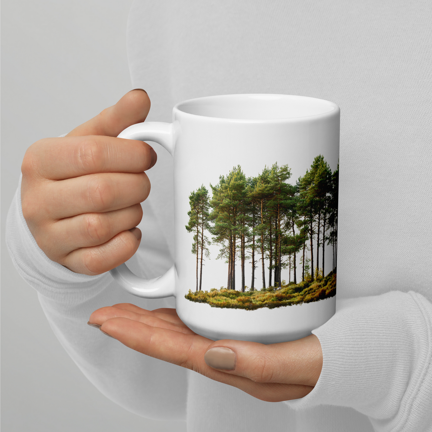 Vit Blank Mugg - Tallskog