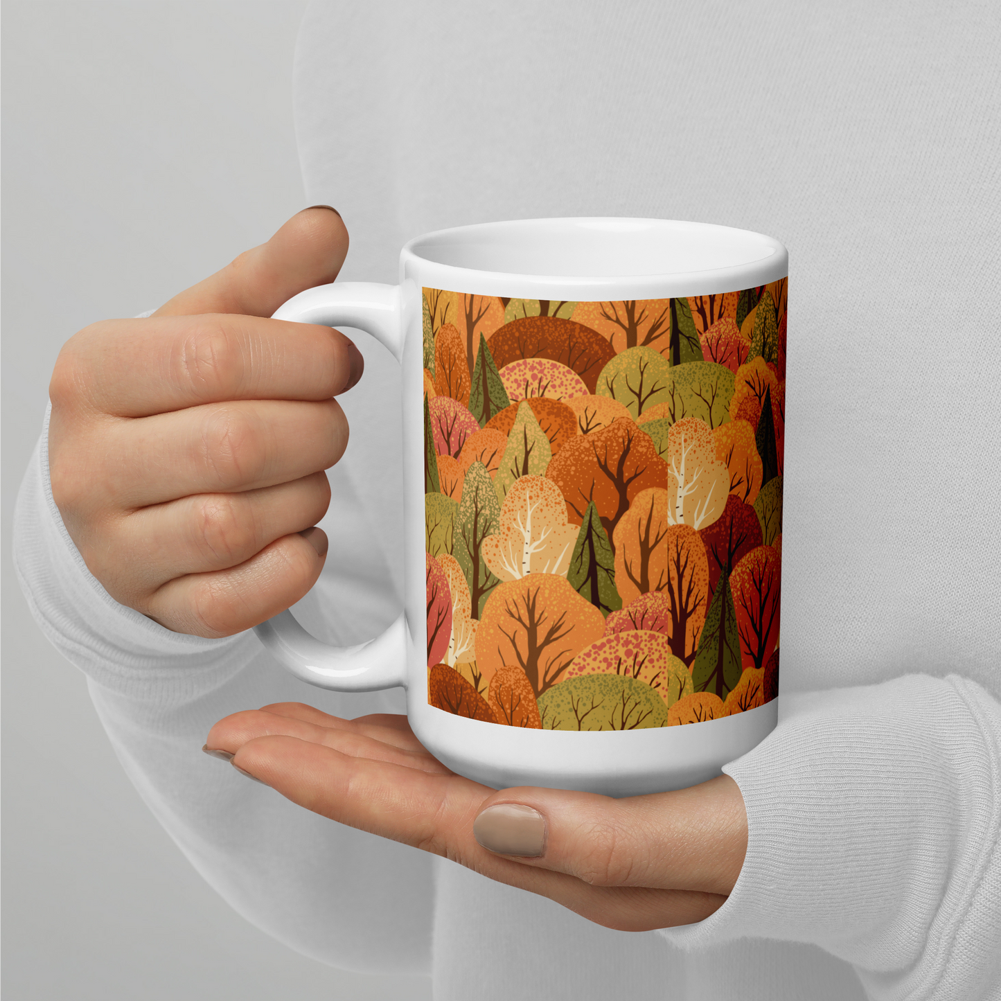 Vit Blank Mugg - Höstskog