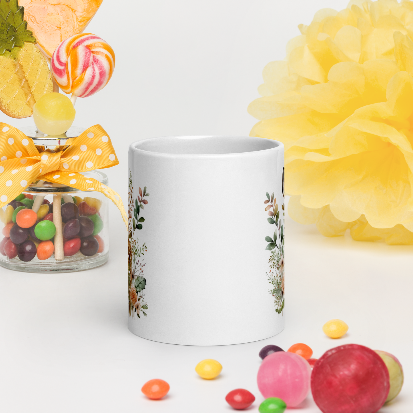 Vit Blank Mugg - Sött Rådjur