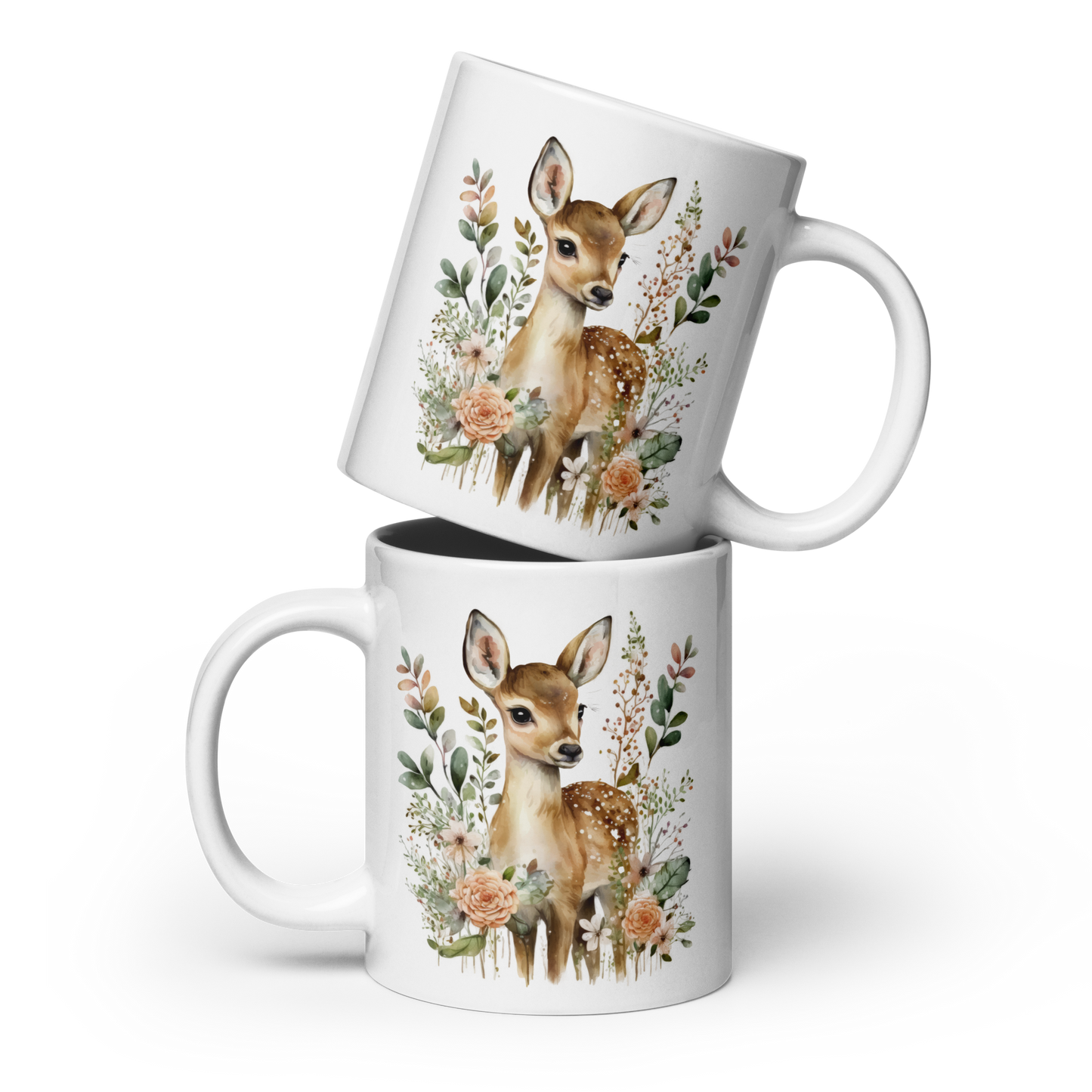 Vit Blank Mugg - Sött Rådjur