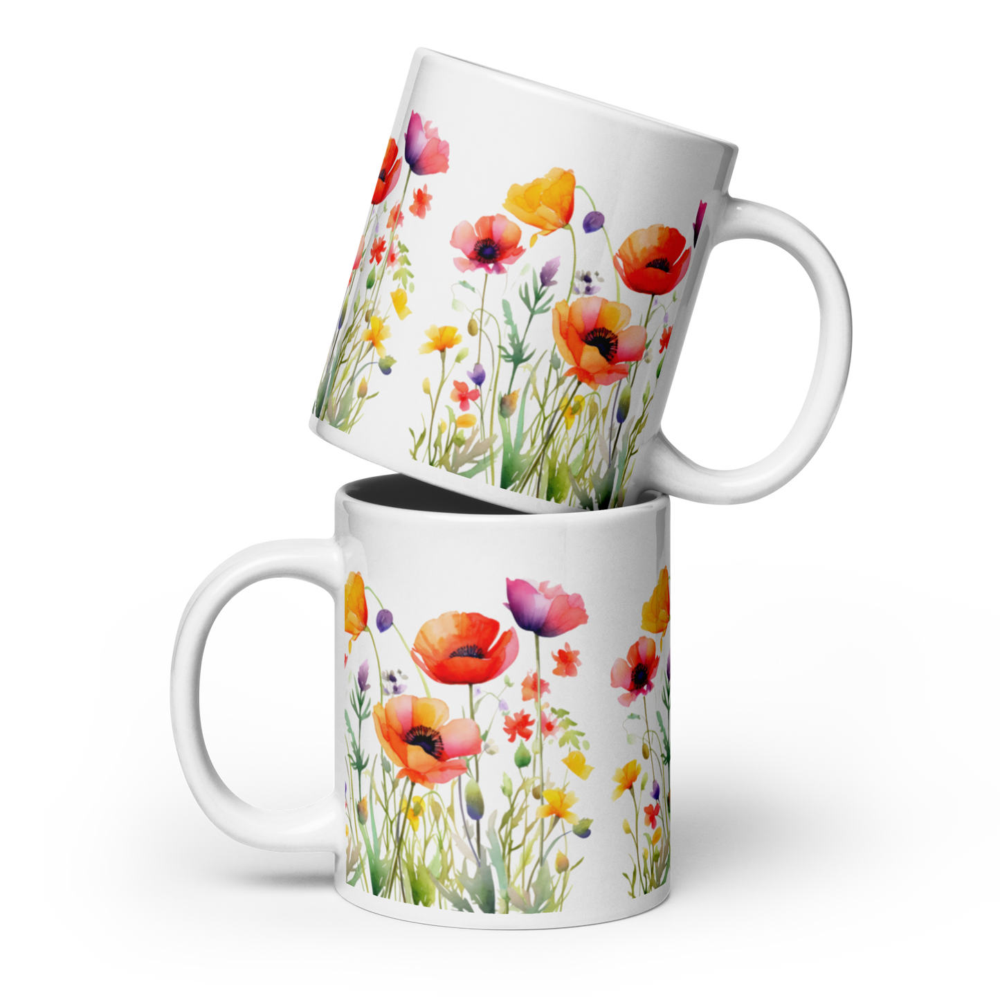Vit Blank Mugg - Ängsblommor