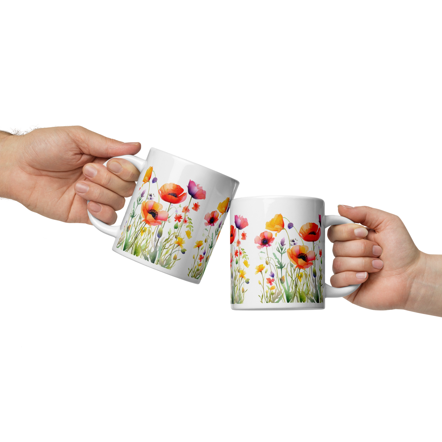Vit Blank Mugg - Ängsblommor