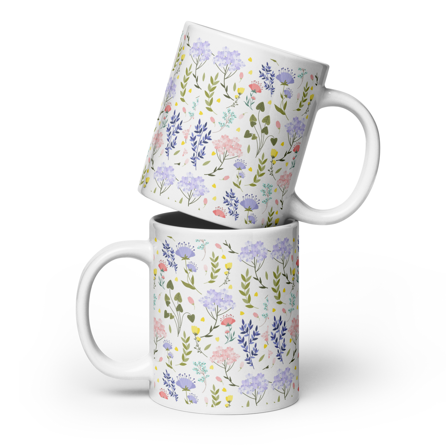 Vit Blank Mugg - Små Sommarblommor
