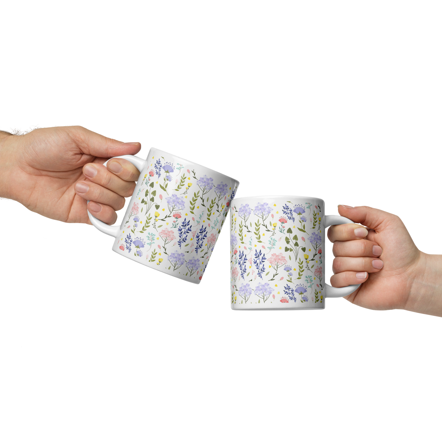 Vit Blank Mugg - Små Sommarblommor